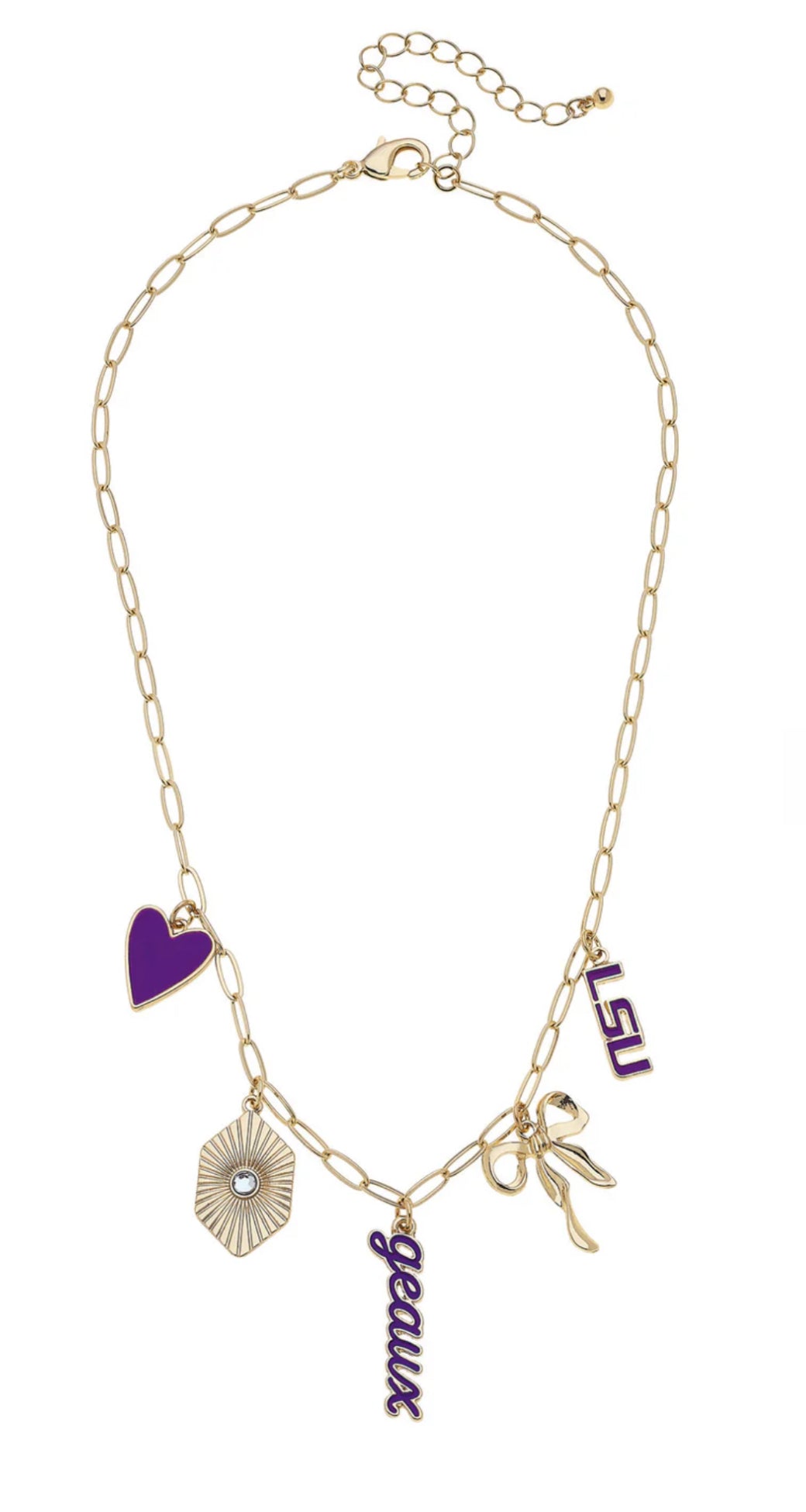 LSU Tigers Paper Clip Charm Collector Necklace