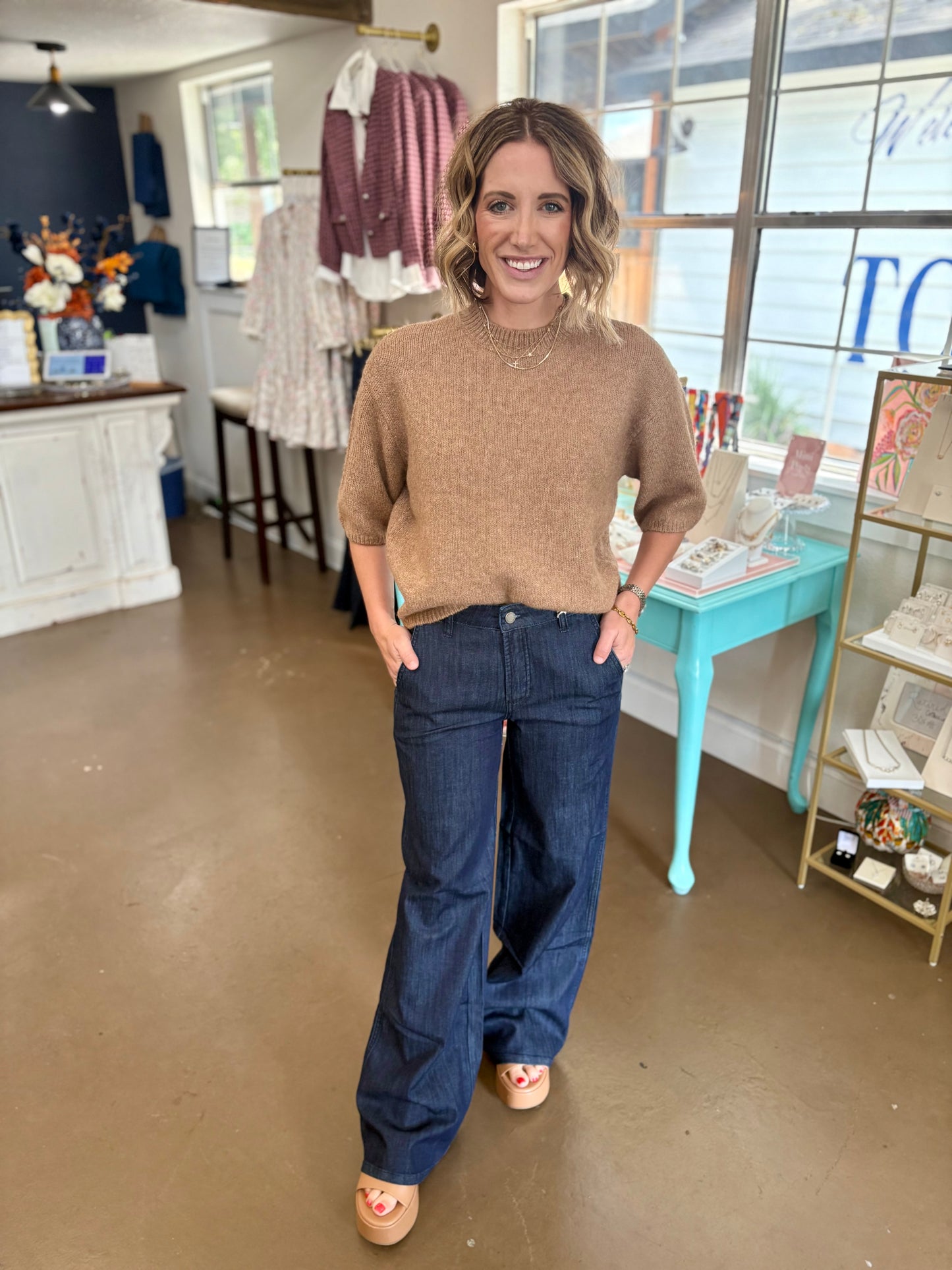 Blue Noir Wide Leg Pants
