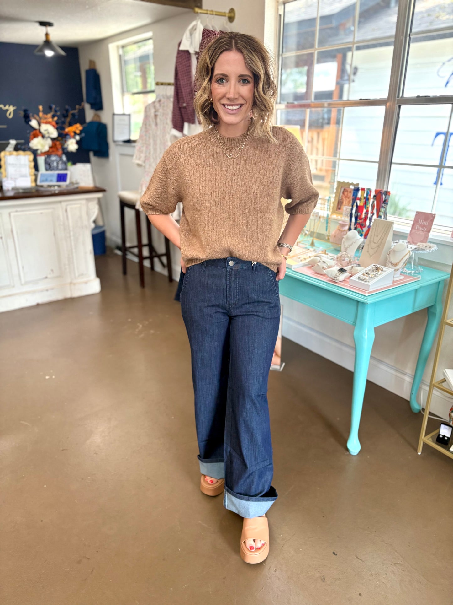 Blue Noir Wide Leg Pants