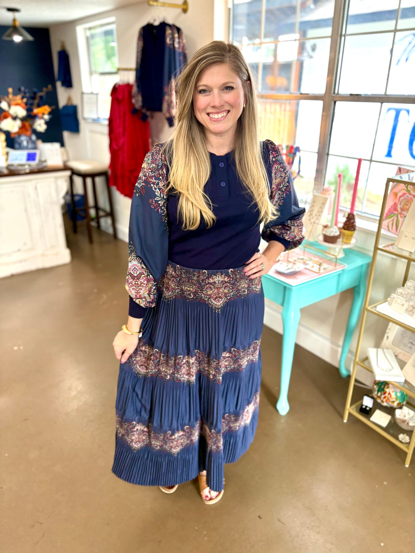 Midnight Paisley Top