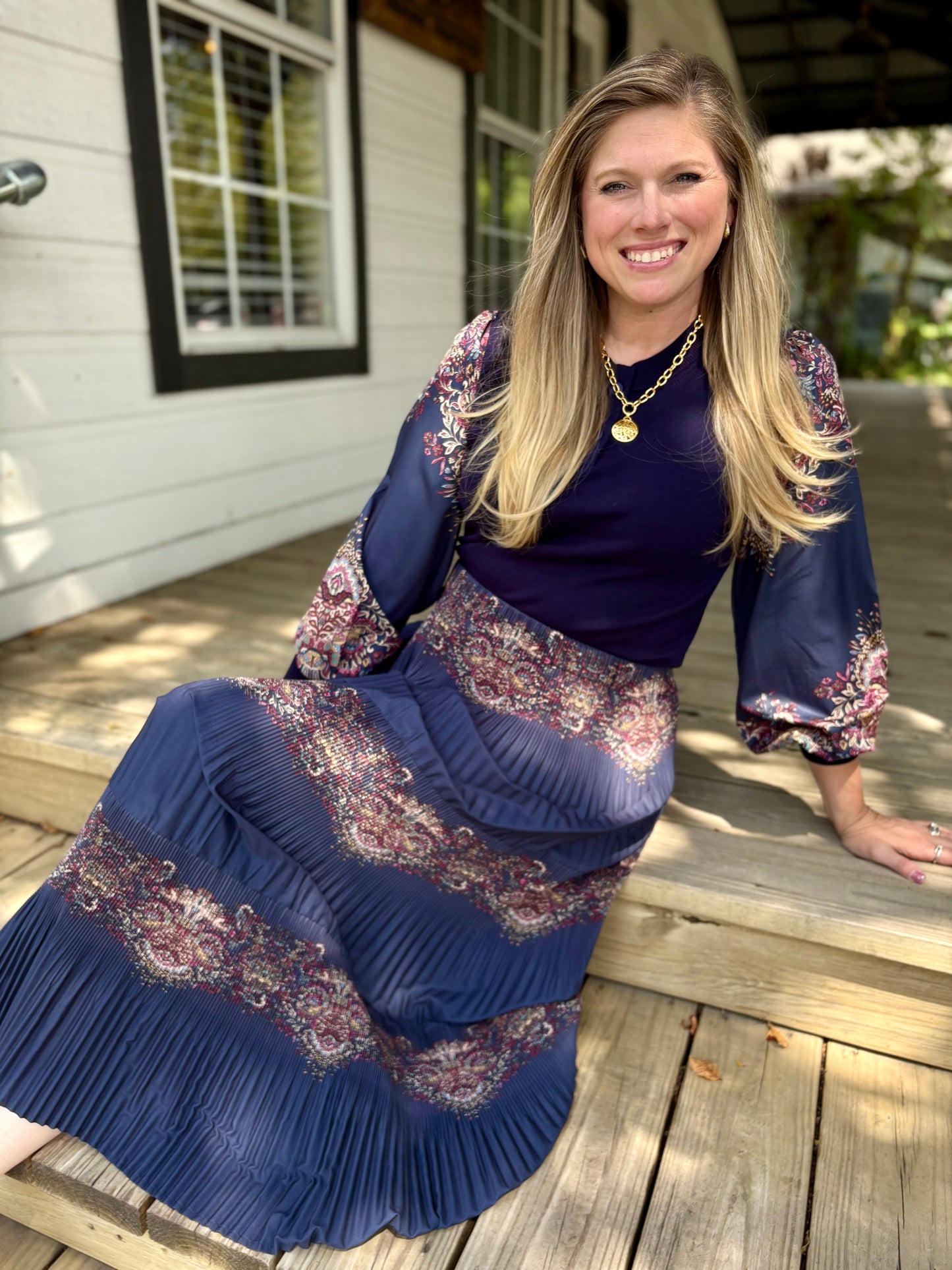 Midnight Paisley Skirt
