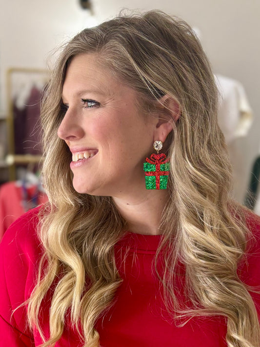 Jane Marie Glitter Present Earrings