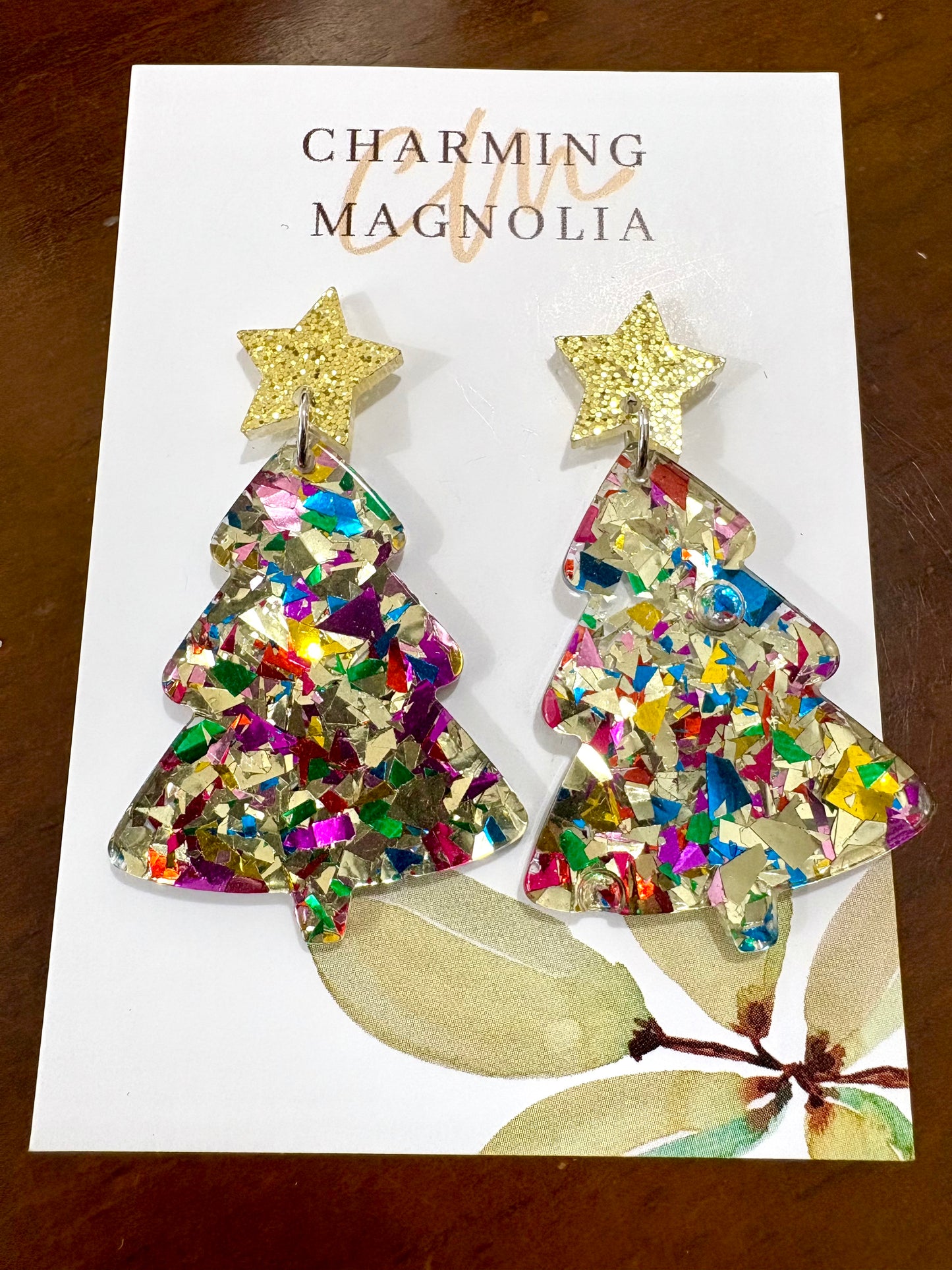Rainbow Christmas Tree Earrings
