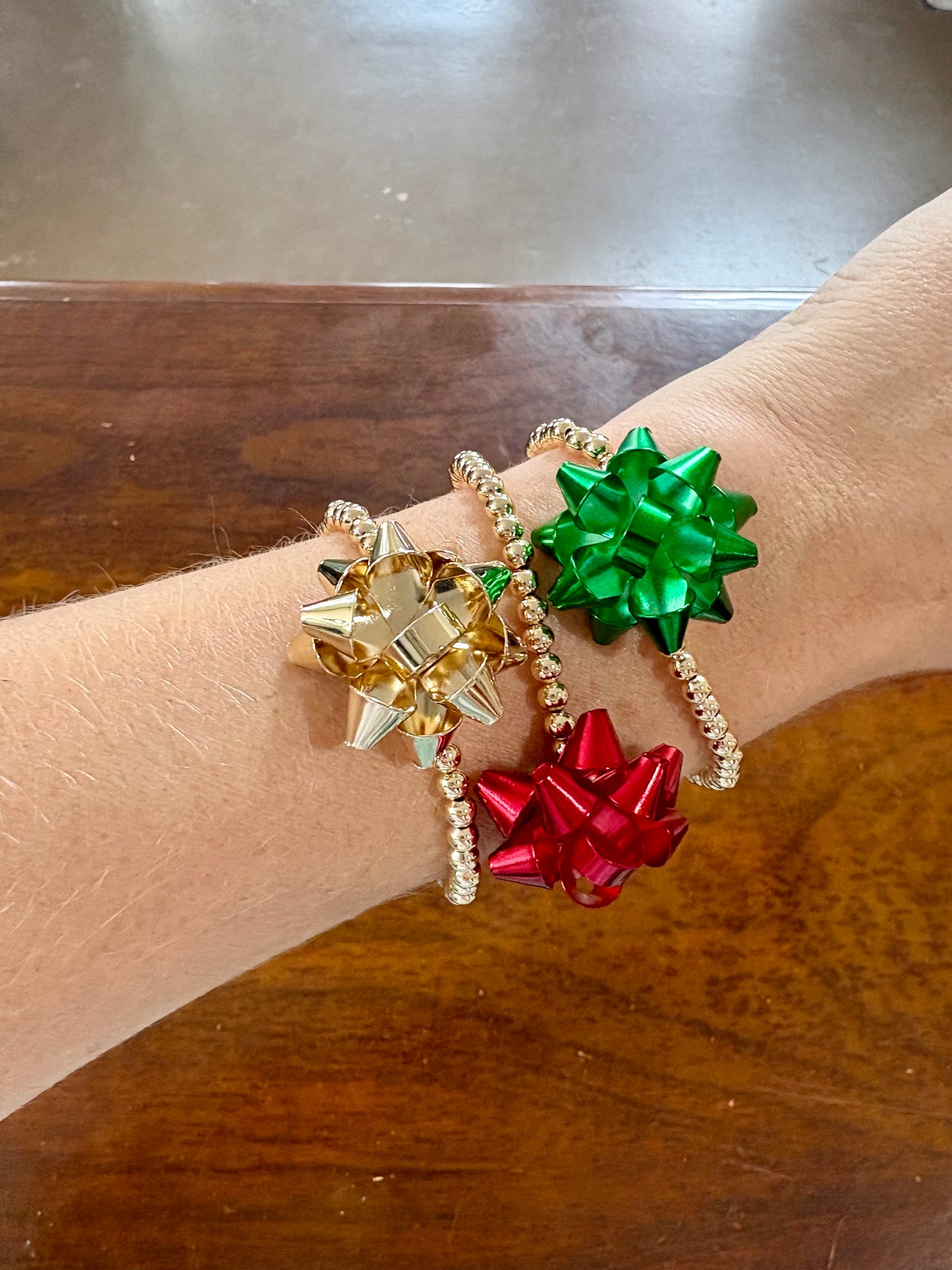 Christmas Bow Stretch Bracelet