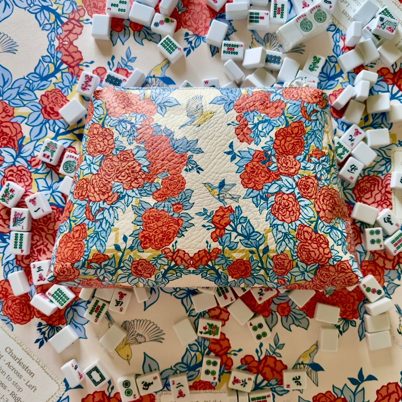 Mahjong Gaming Mat, POP ART ROSES **RULES EDITION