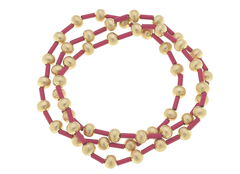 Talyah Enamel Beaded Stretch Bracelets (Set of 3)