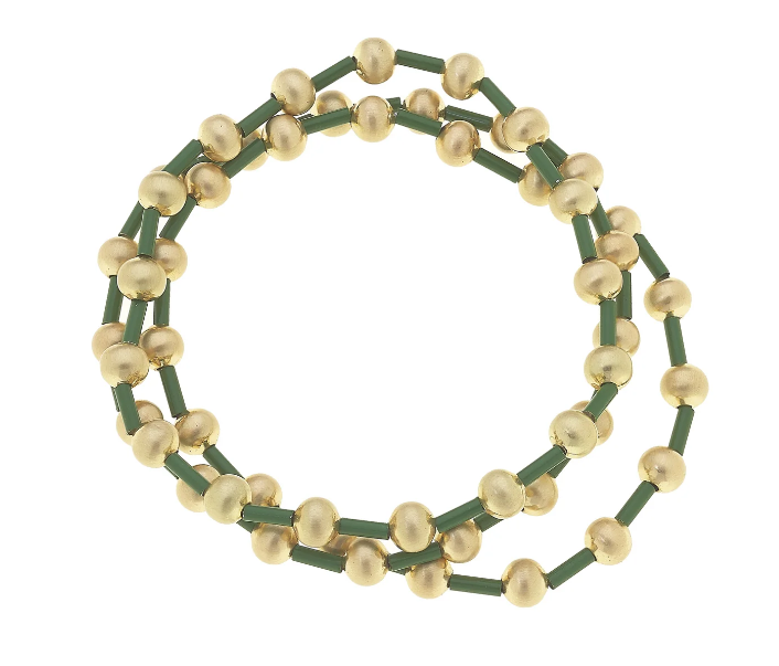 Talyah Enamel Beaded Stretch Bracelets (Set of 3)