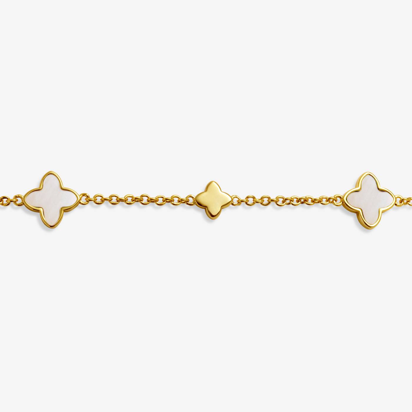 Loved by You | Mother of Pearl Clover Bracelet