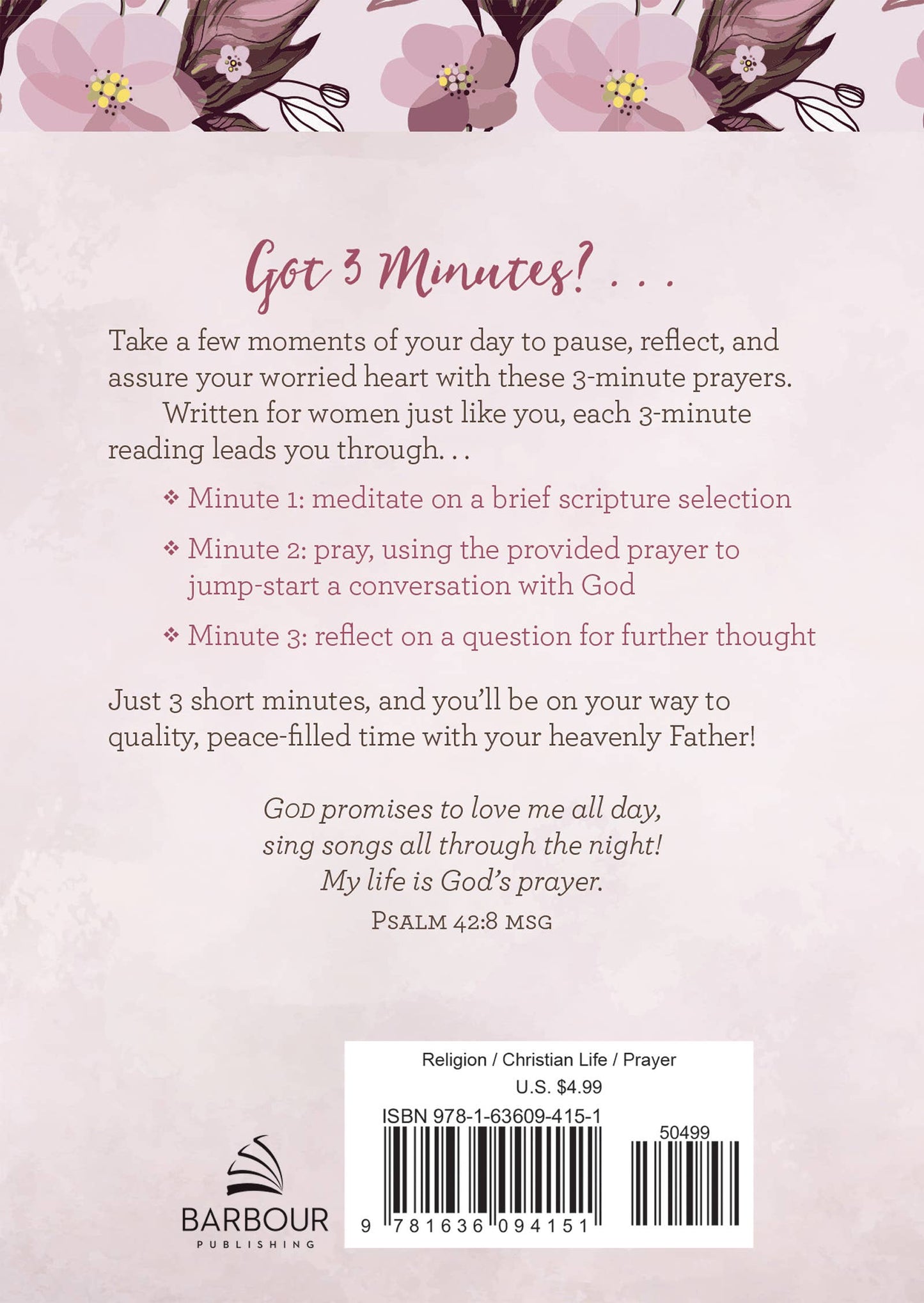 Barbour Publishing, Inc. - 3-Minute Prayers for the Worried Heart