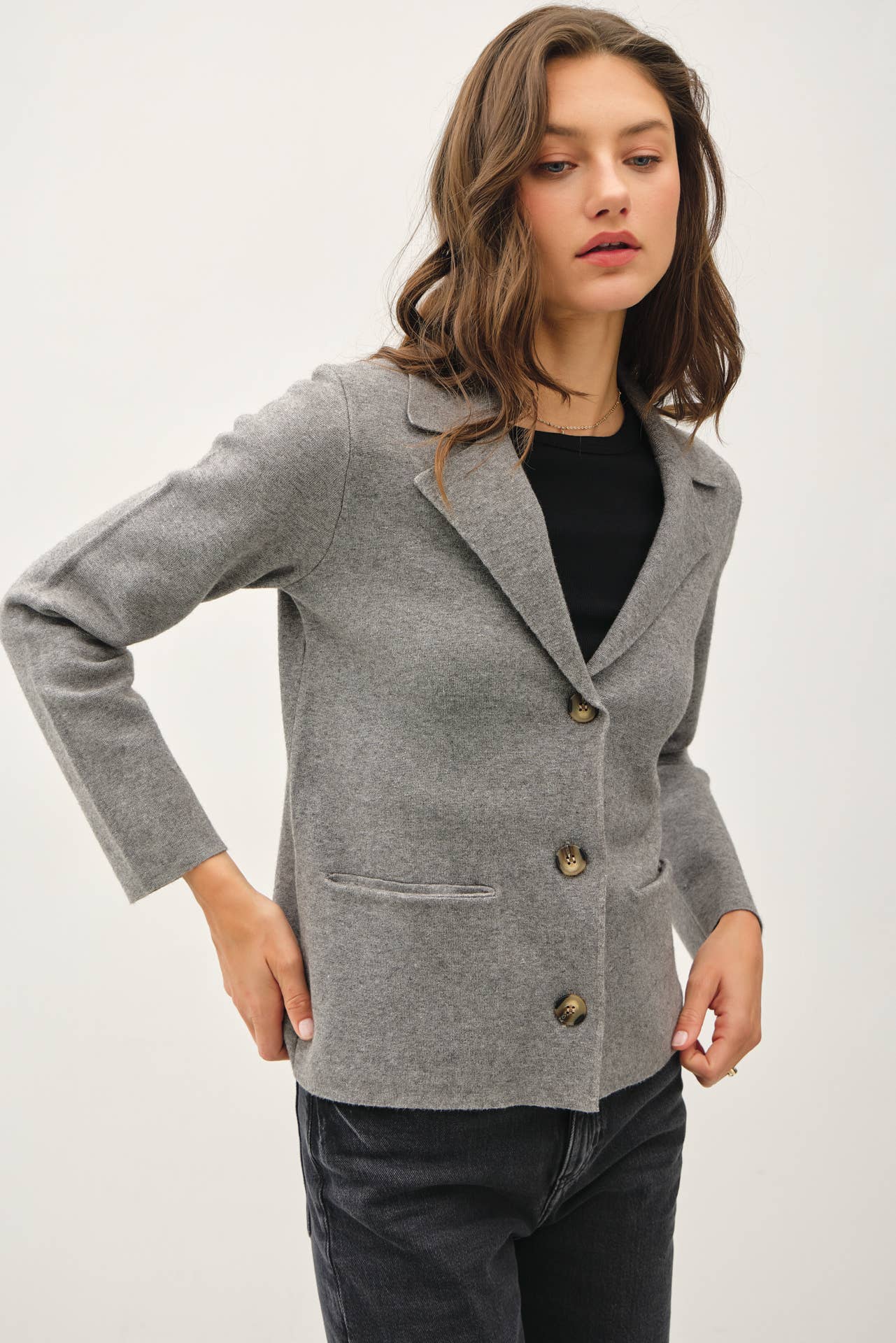 Casual Knit Blazer - Main Image