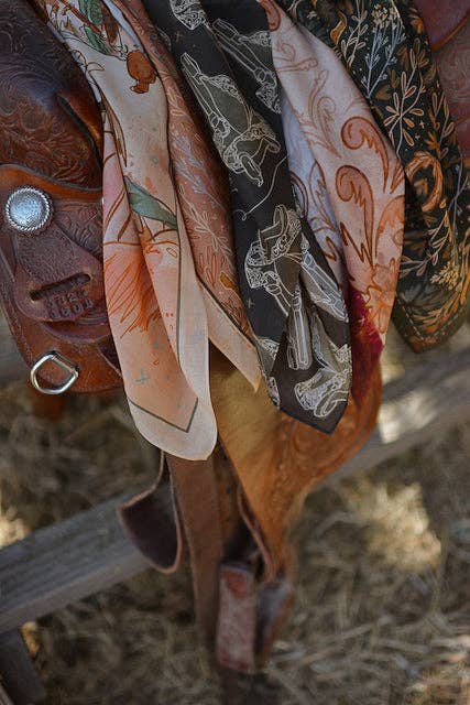 Tirzah Lane Art - September Ride Cowgirl Silk Scarf Wild Rag