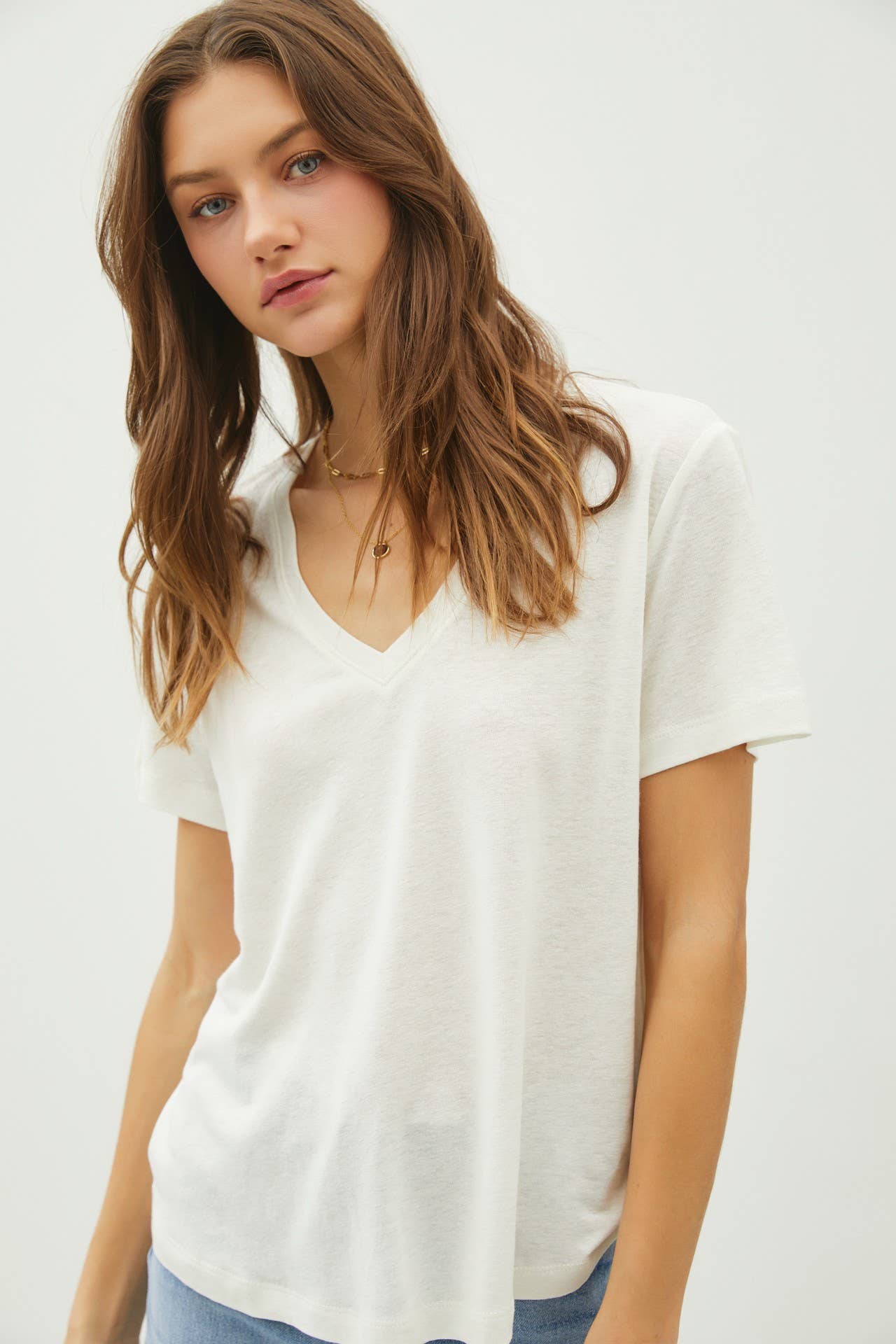 Basic V-Neck Short Sleeve Tee