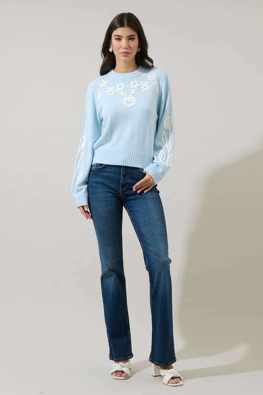 Celestial Floral Embroidered Sweater