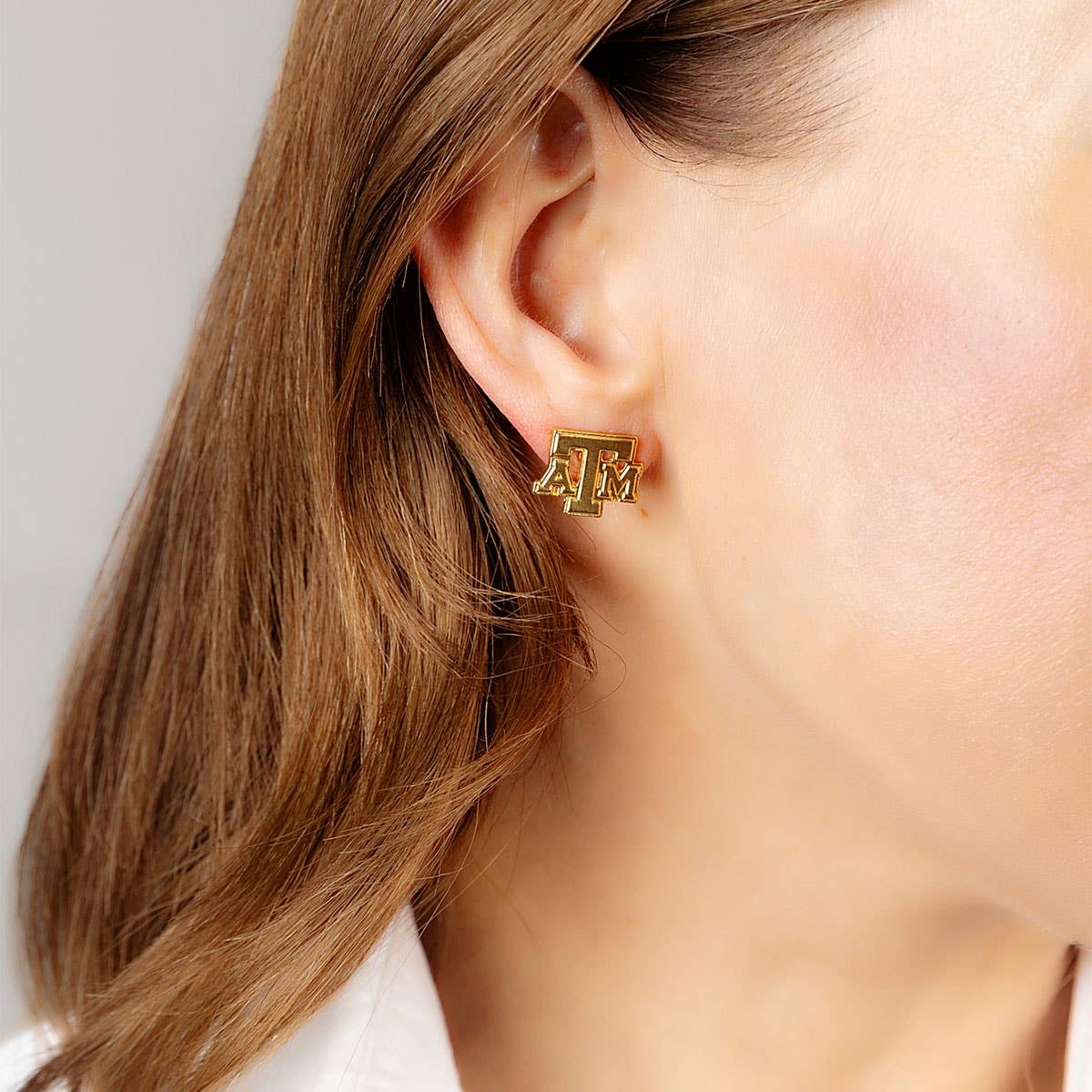 Canvas Style - Texas A&M Aggies 24K Gold Plated Stud Earrings