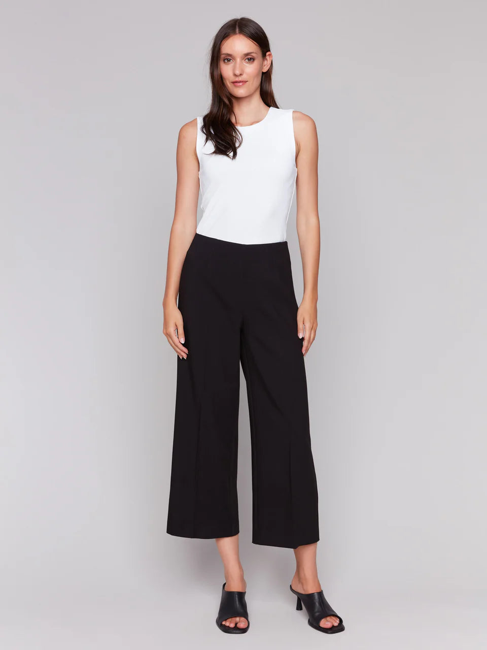 Cropped Wide Leg Pant Black