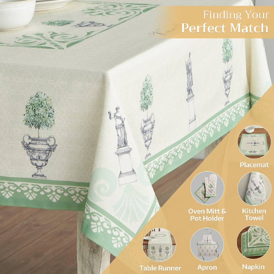 Maison d'Hermine - Design in Every Thread - Tablecloths 100% Cotton - 3 Shapes - Jardin Du Roy