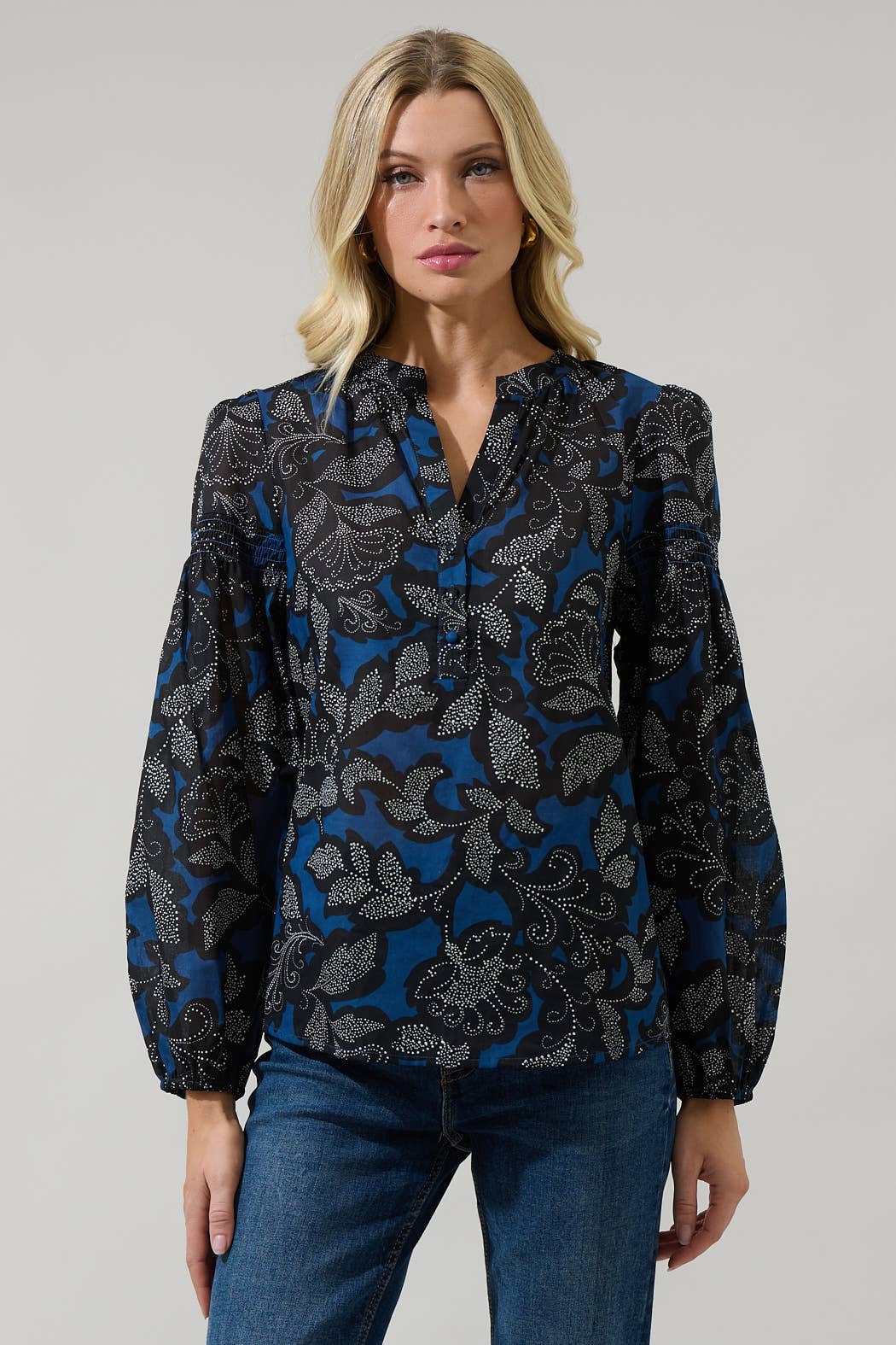 Aurina Floral Jamille Poplin Top