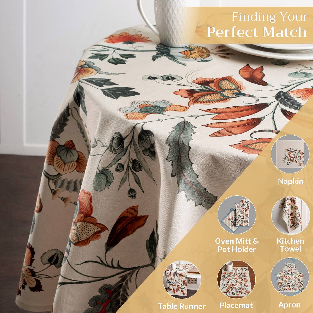 Maison d'Hermine - Design in Every Thread - Tablecloths 100% Cotton - 3 Shapes - Dalida Fall