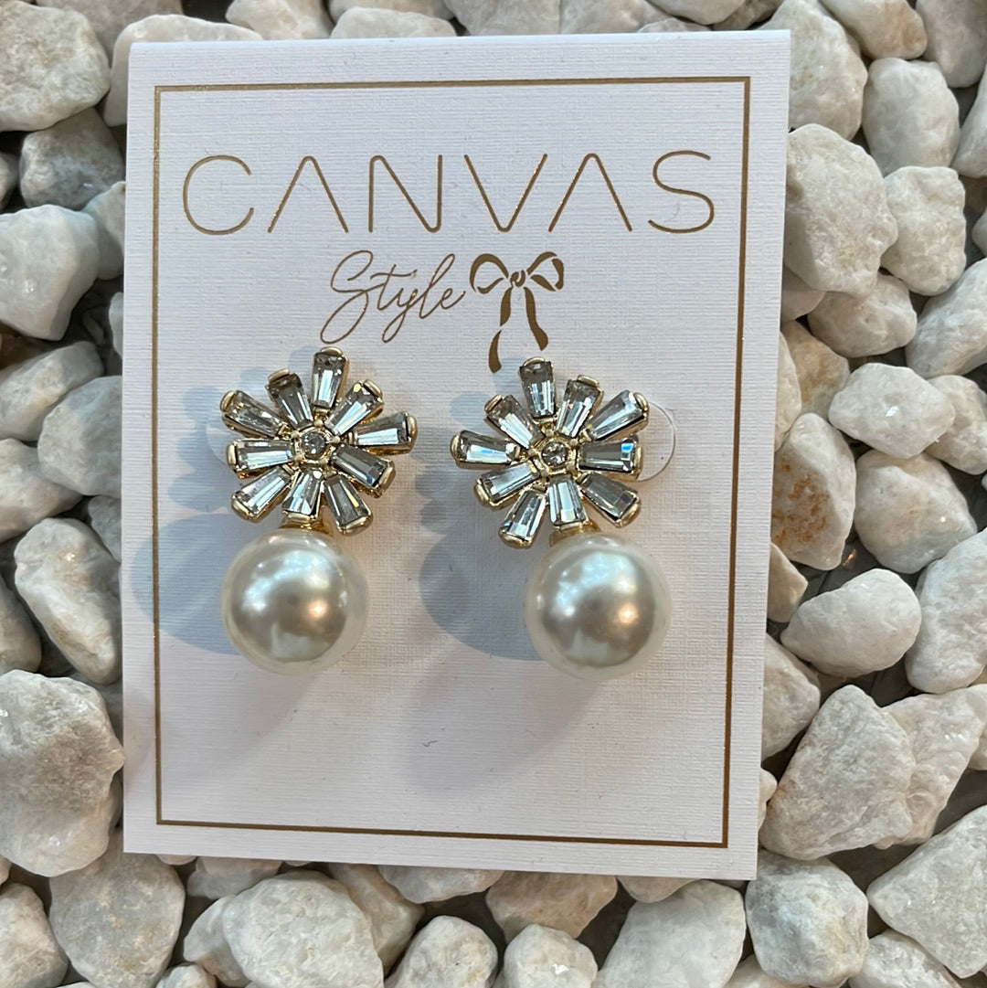 Rosie Pave Flower Earrings