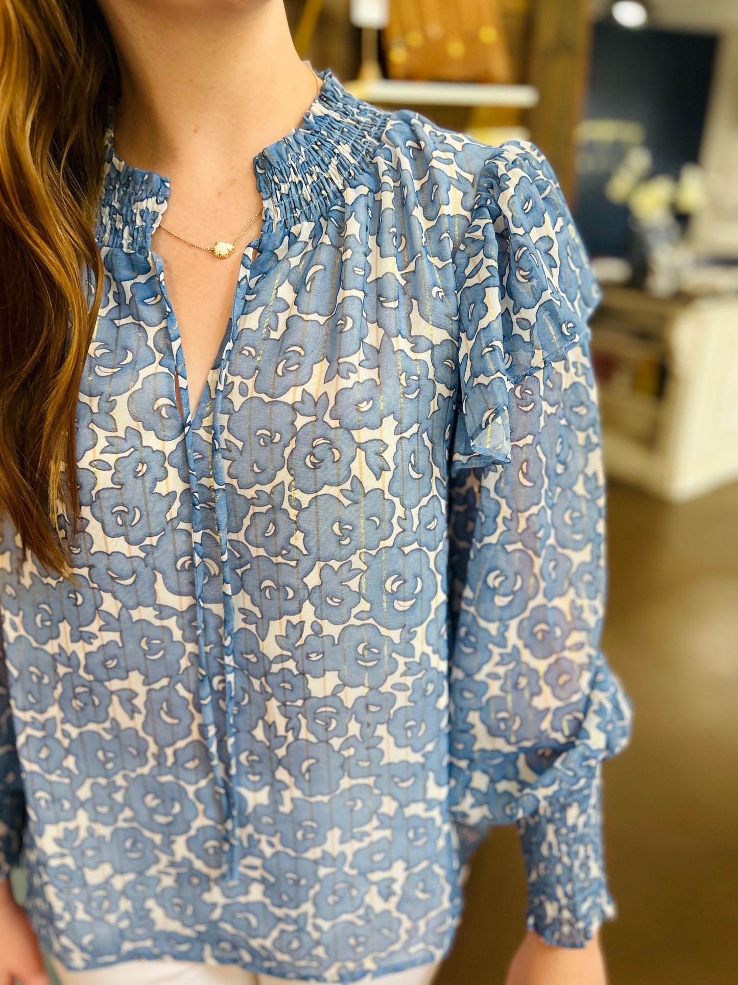 Cerulean Rose Blouse