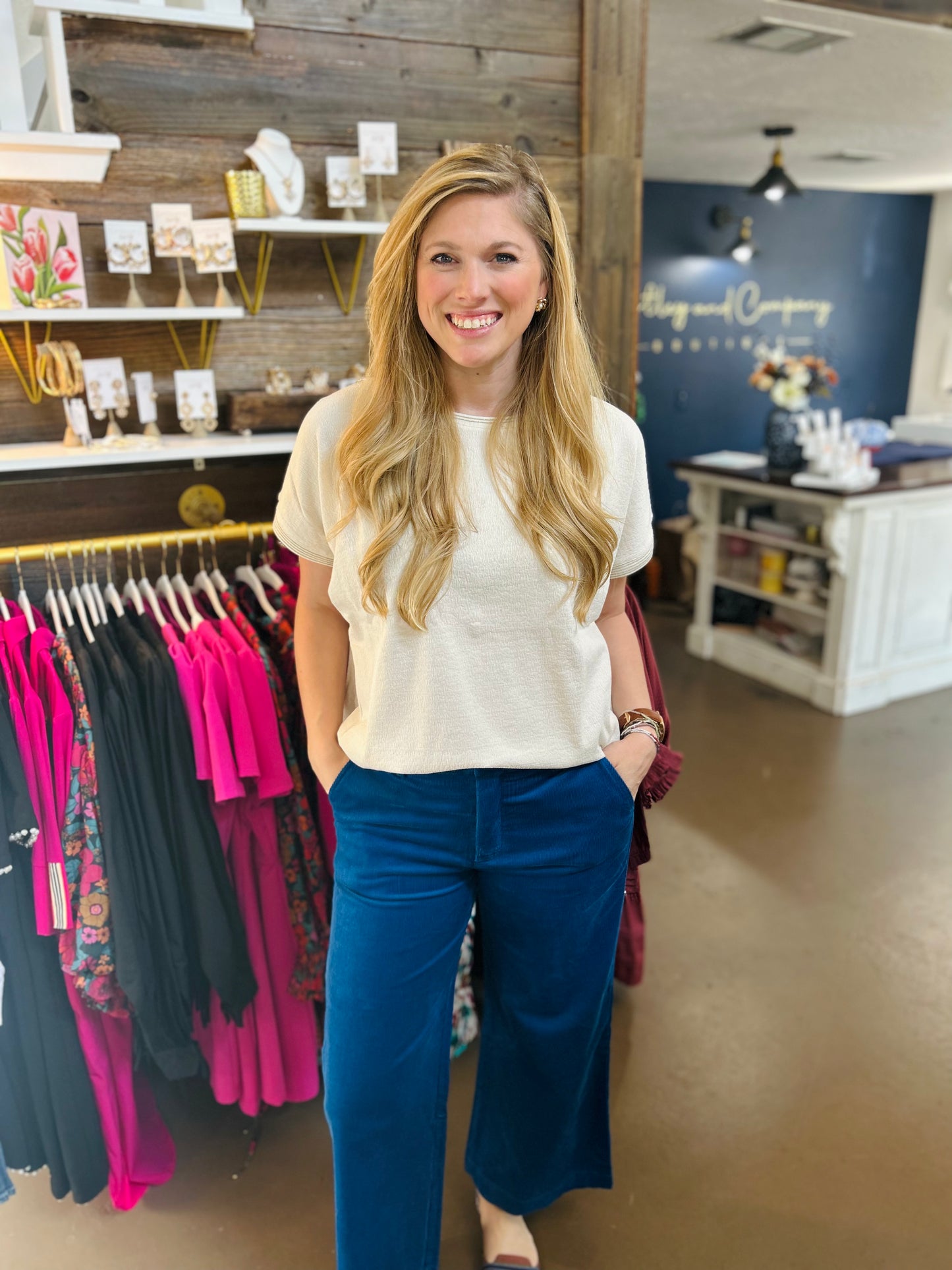 Meg Corduroy Blue Trousers