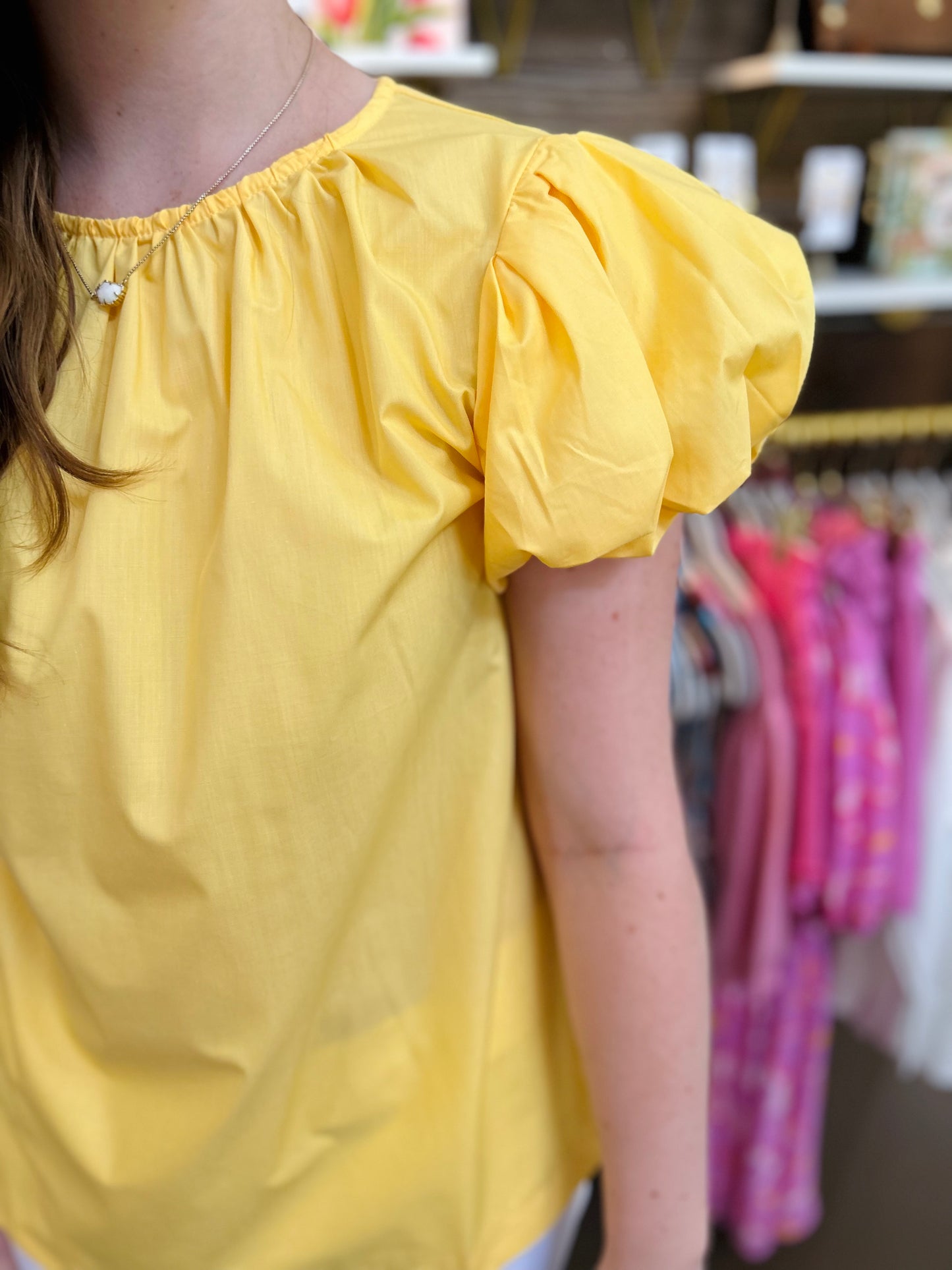 Sunburst Puff Sleeve Top