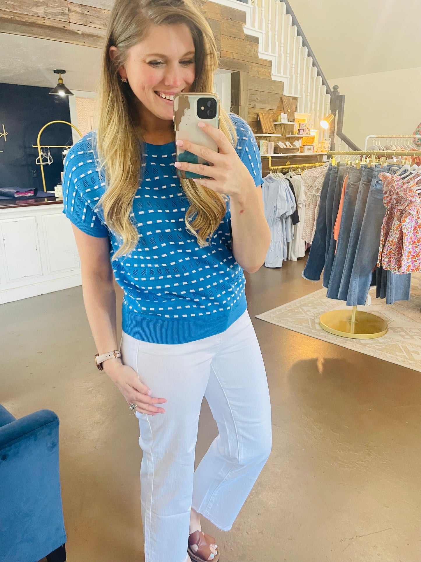 Blue Breanna Sweater Top
