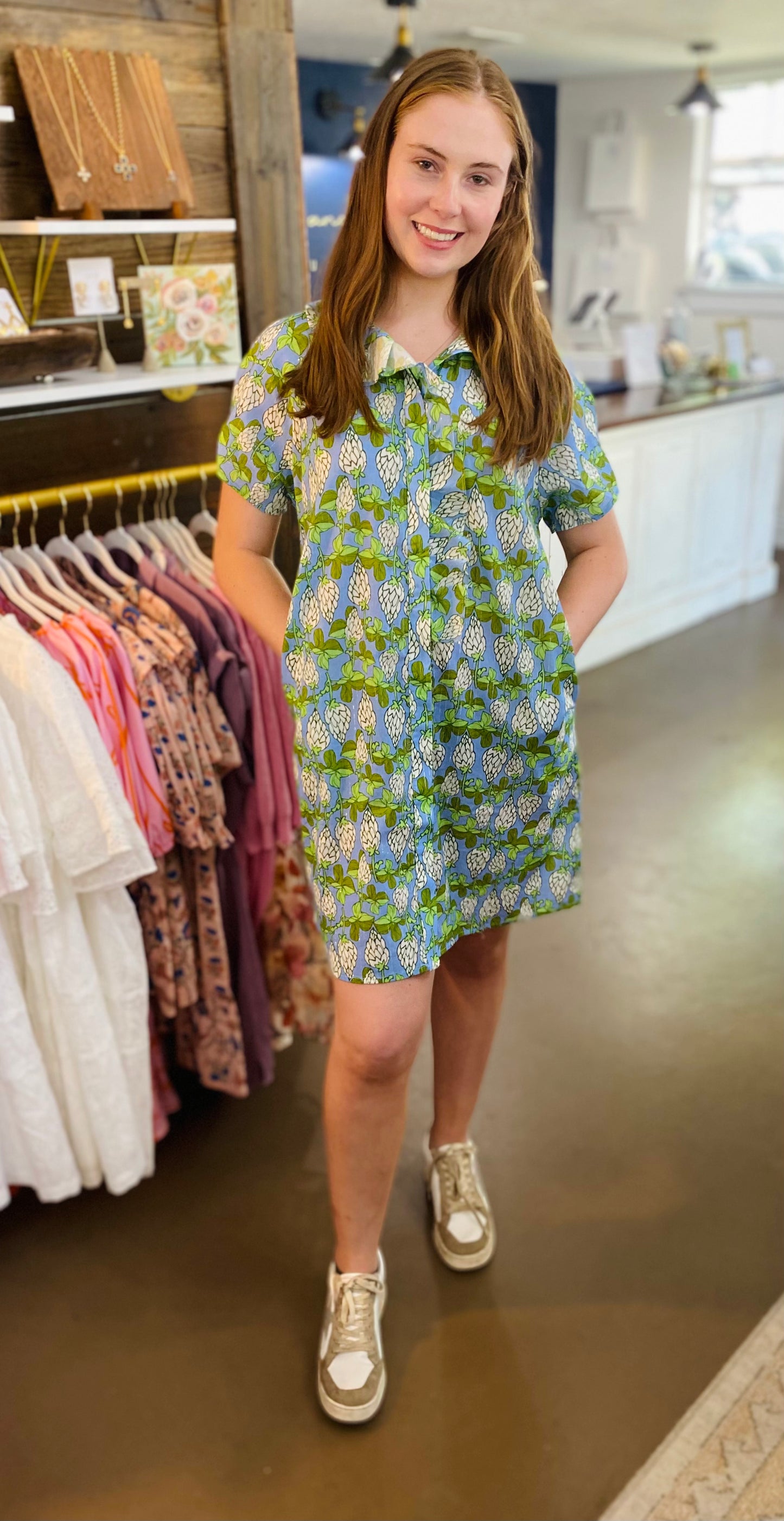 Allie Beth Blue Ruffle Dress