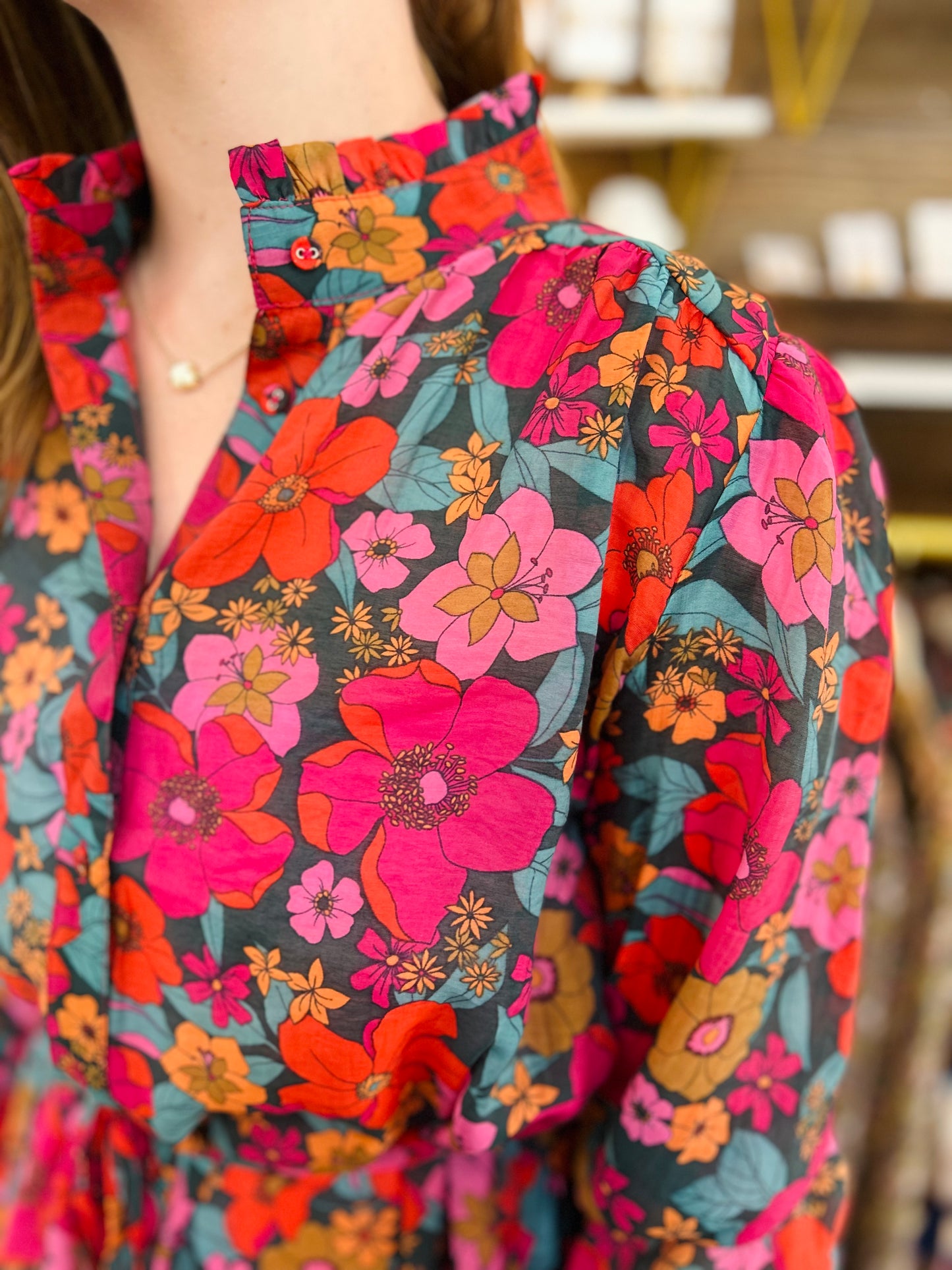 Floral Fuchsia Tie Dress