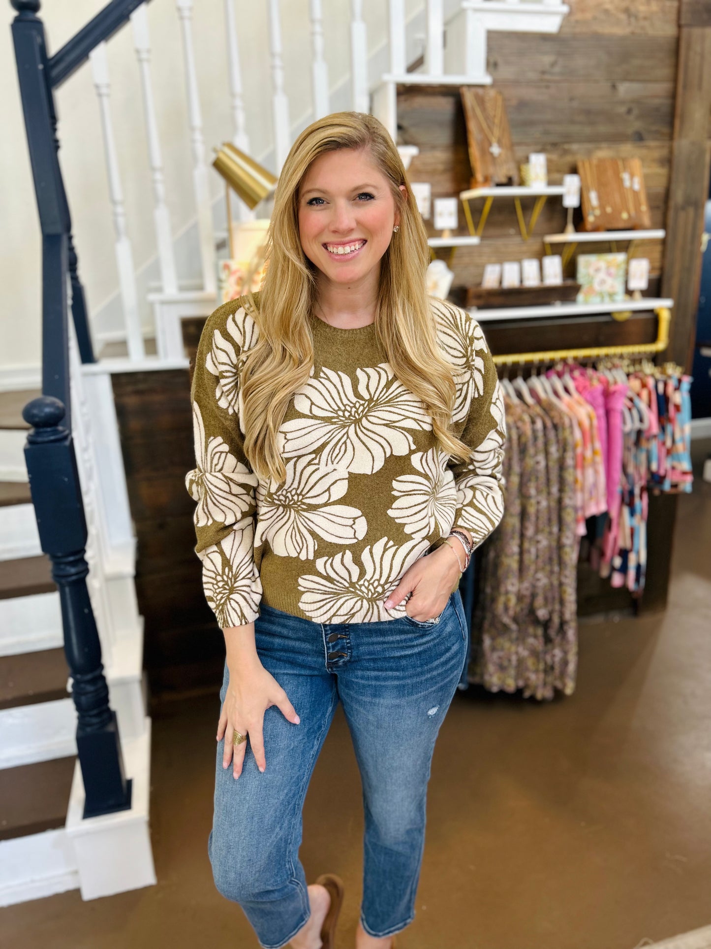 Moss Flower Sweater