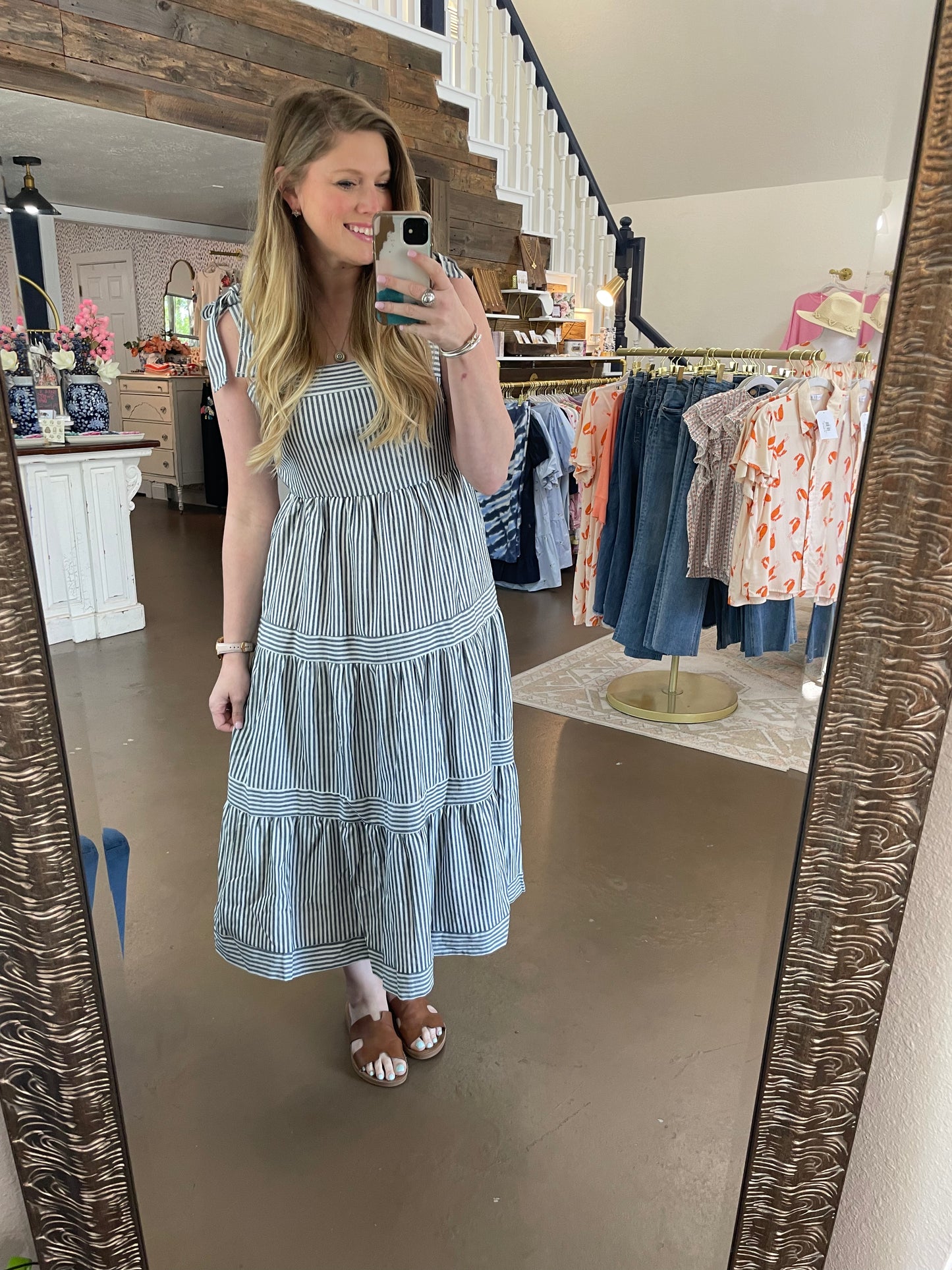 Ribbon Tie Midi Dress