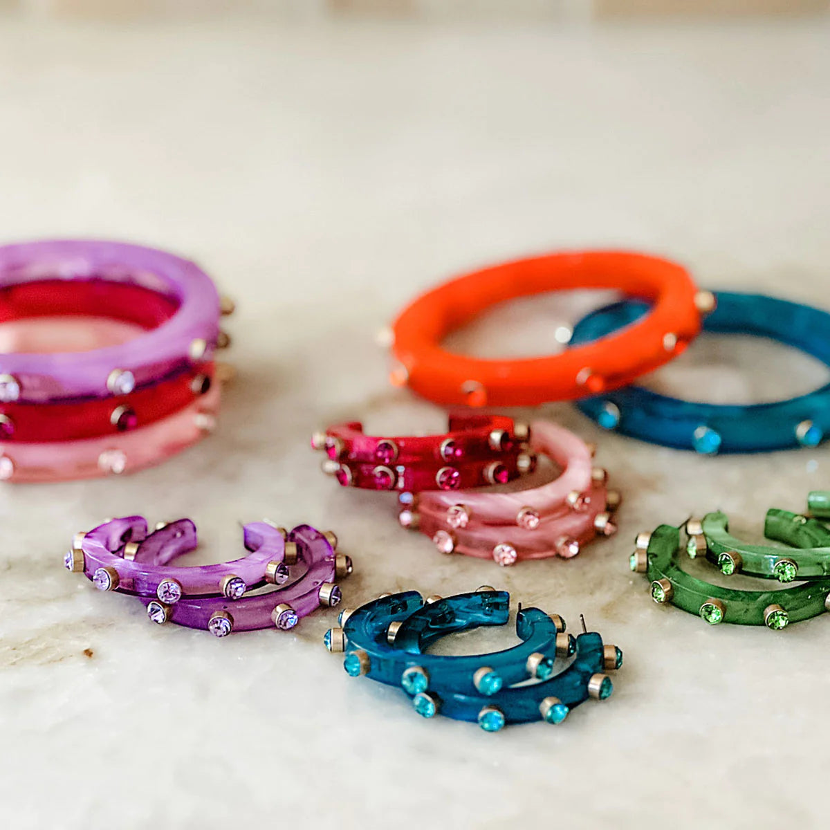 Renee Resin Hoops- Lavender