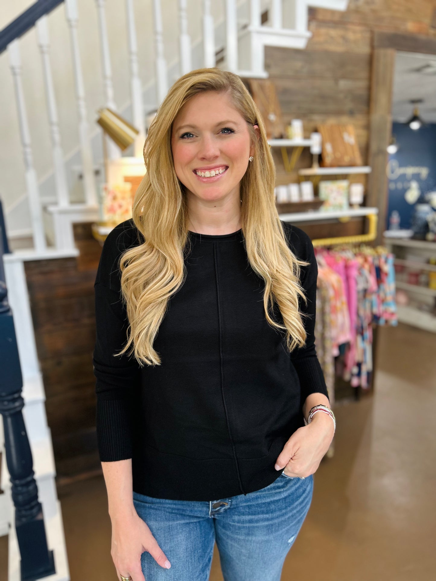 Metric Black Pull Over Sweater