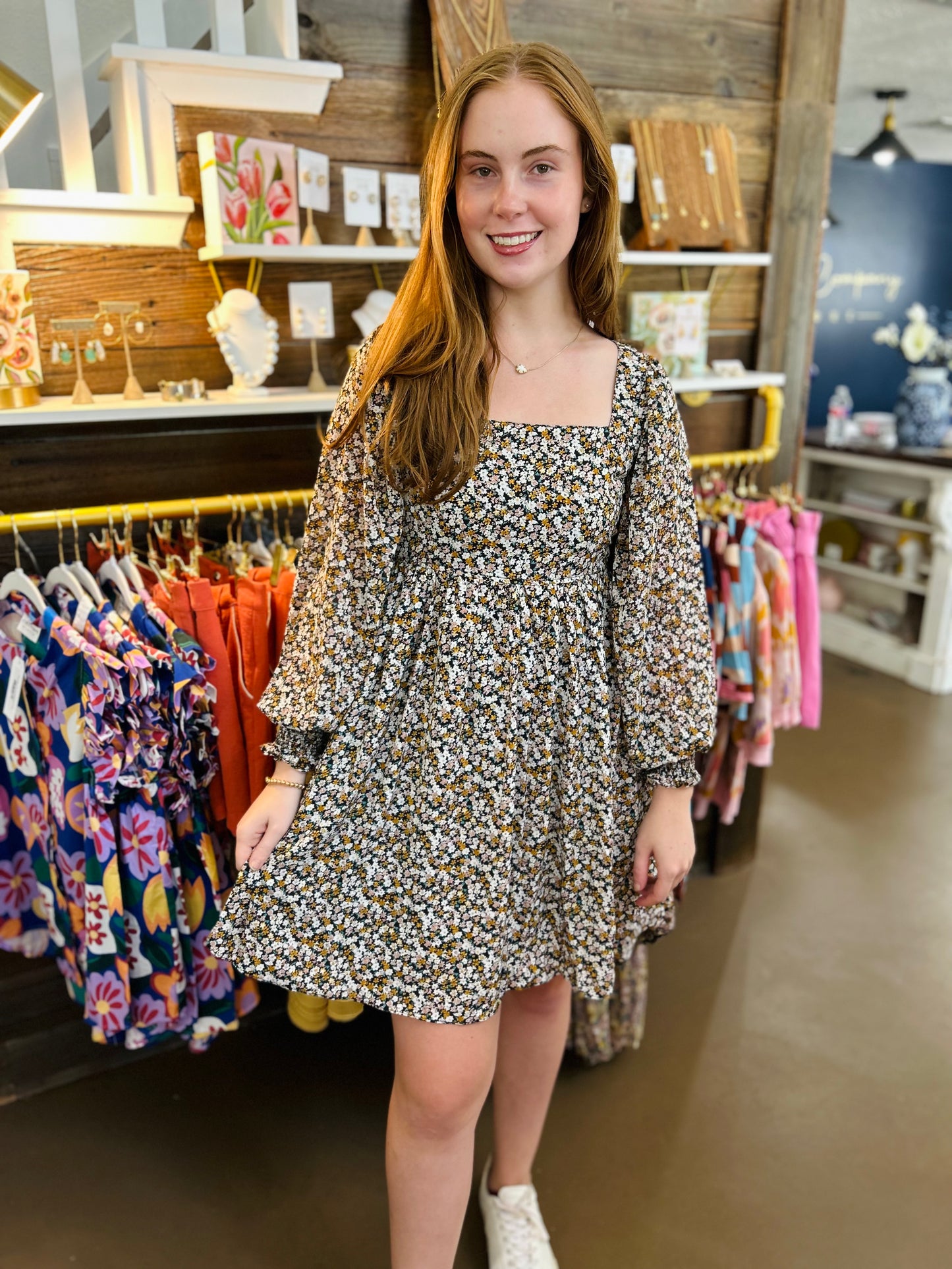 Dusty Flower Print Dress