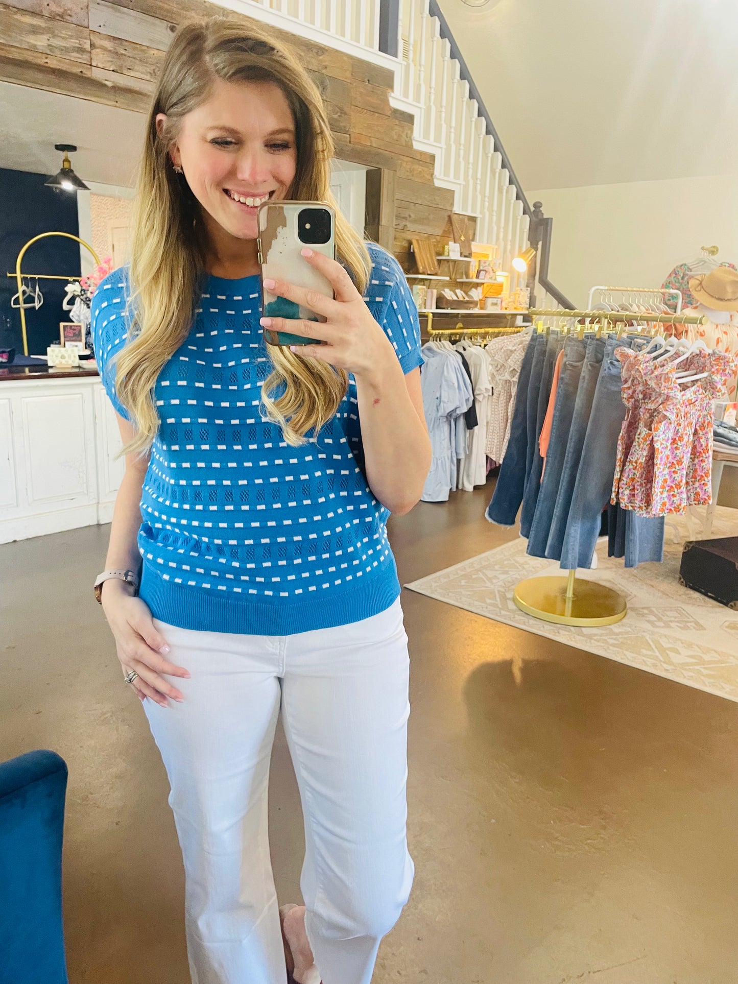 Blue Breanna Sweater Top