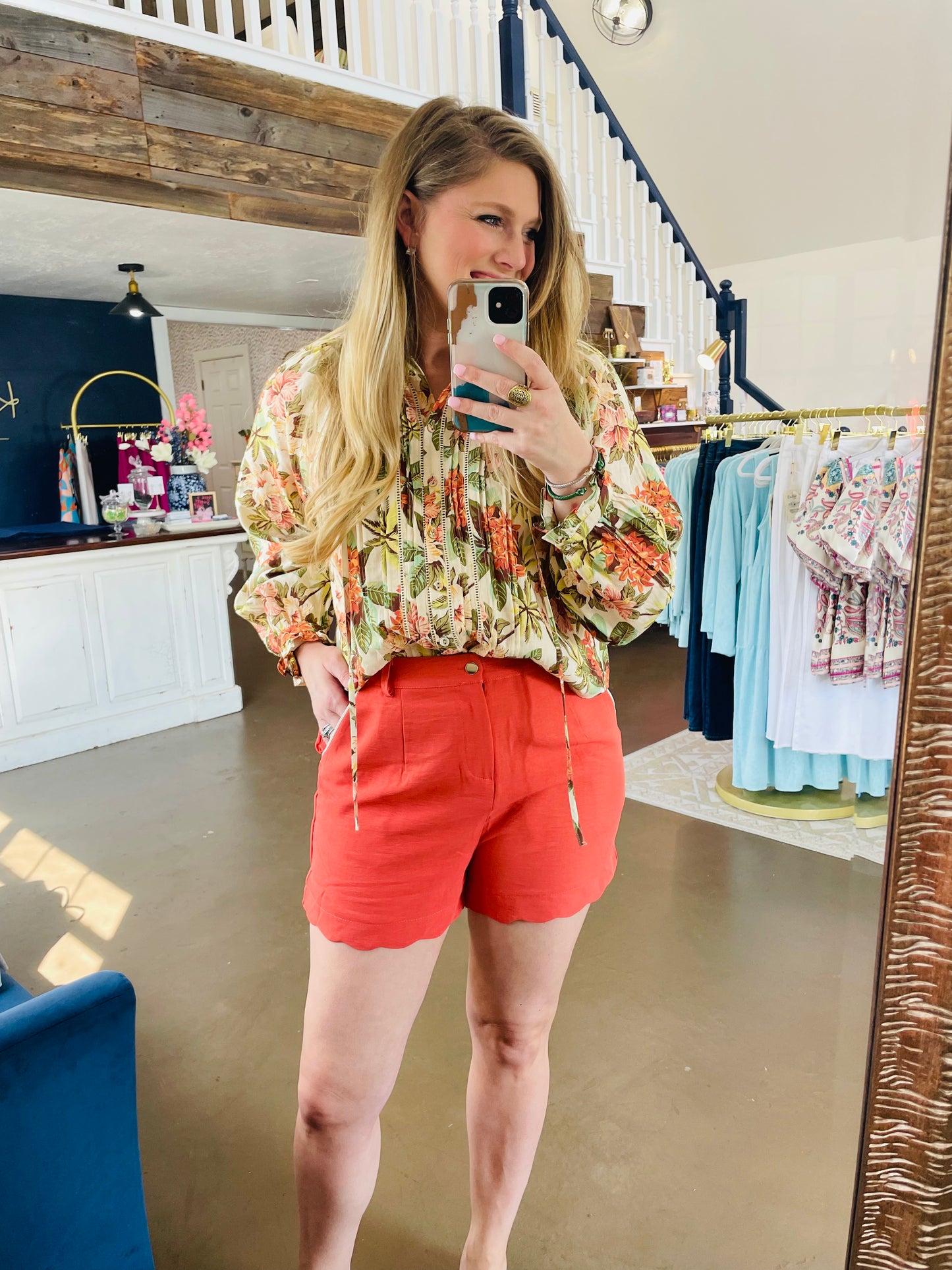Coral Scallop Shorts