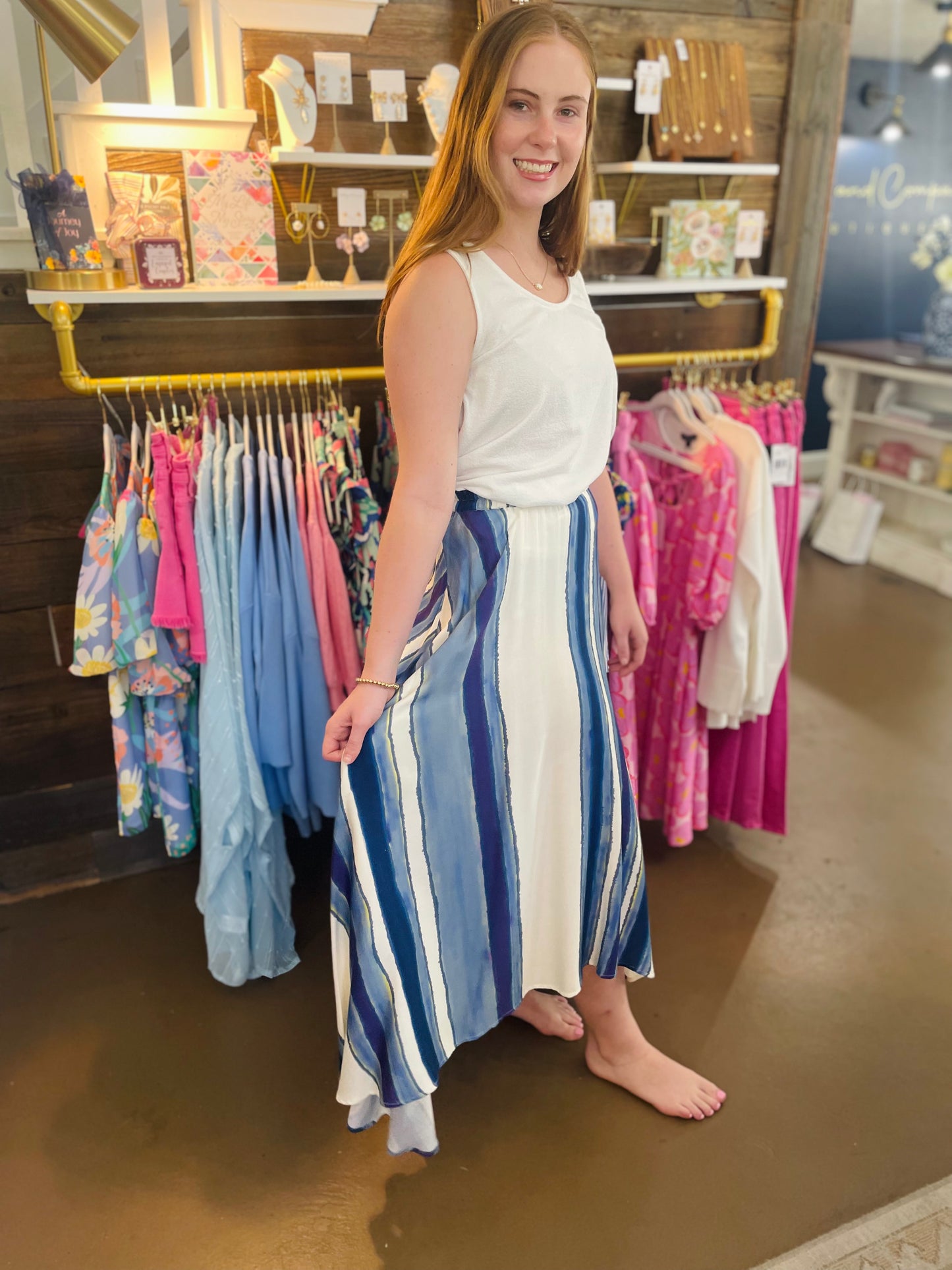 Pacific Stripe Flowy Maxi- Chaser