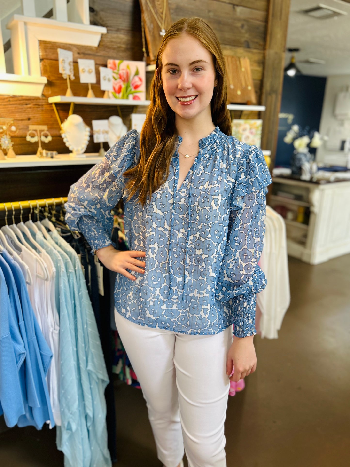 Cerulean Rose Blouse