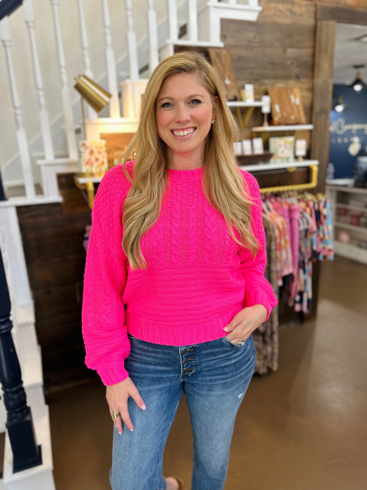 Hot Pink Knit Sweater