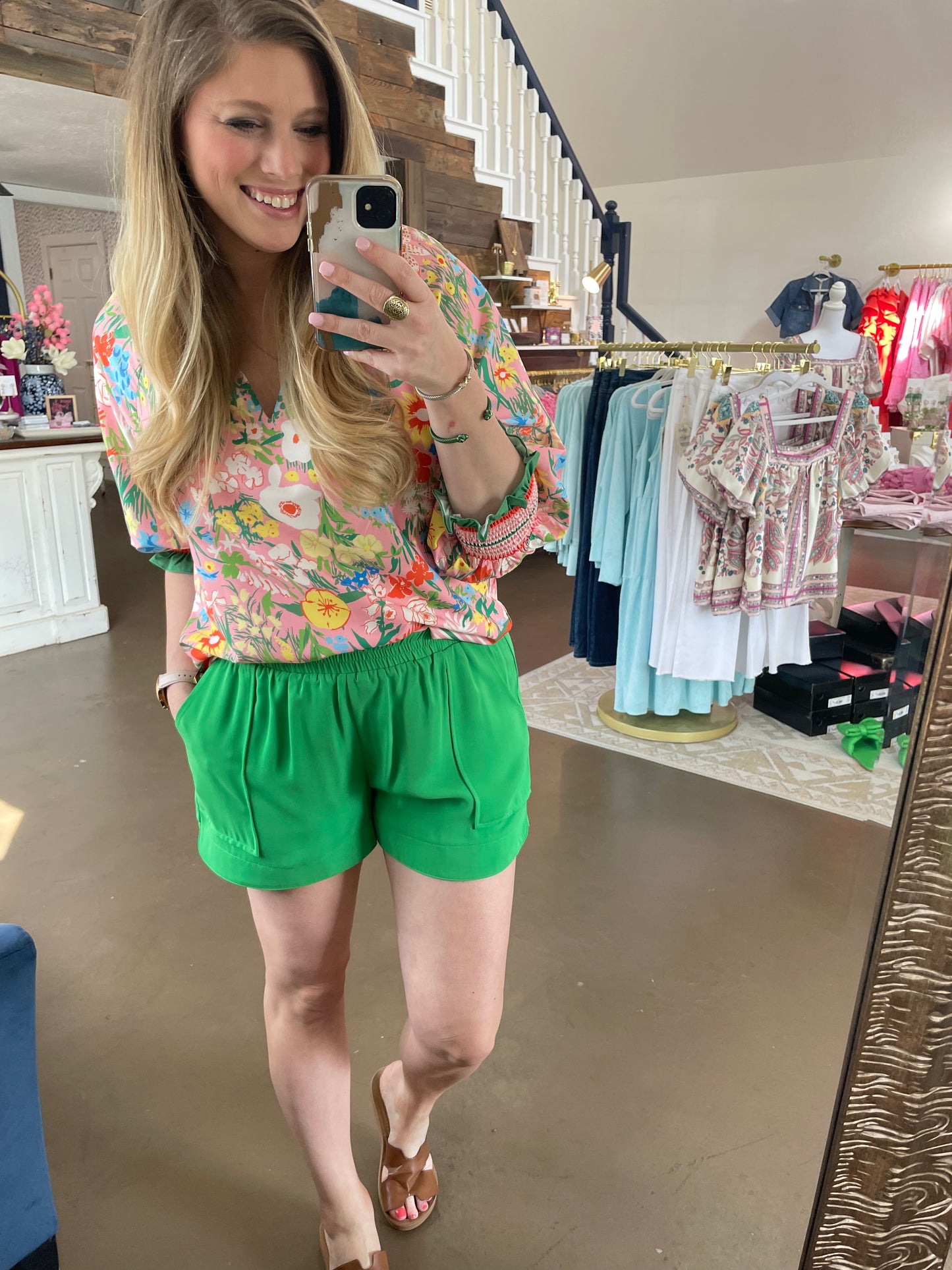 Kelly Green Shorts- Joy Joy