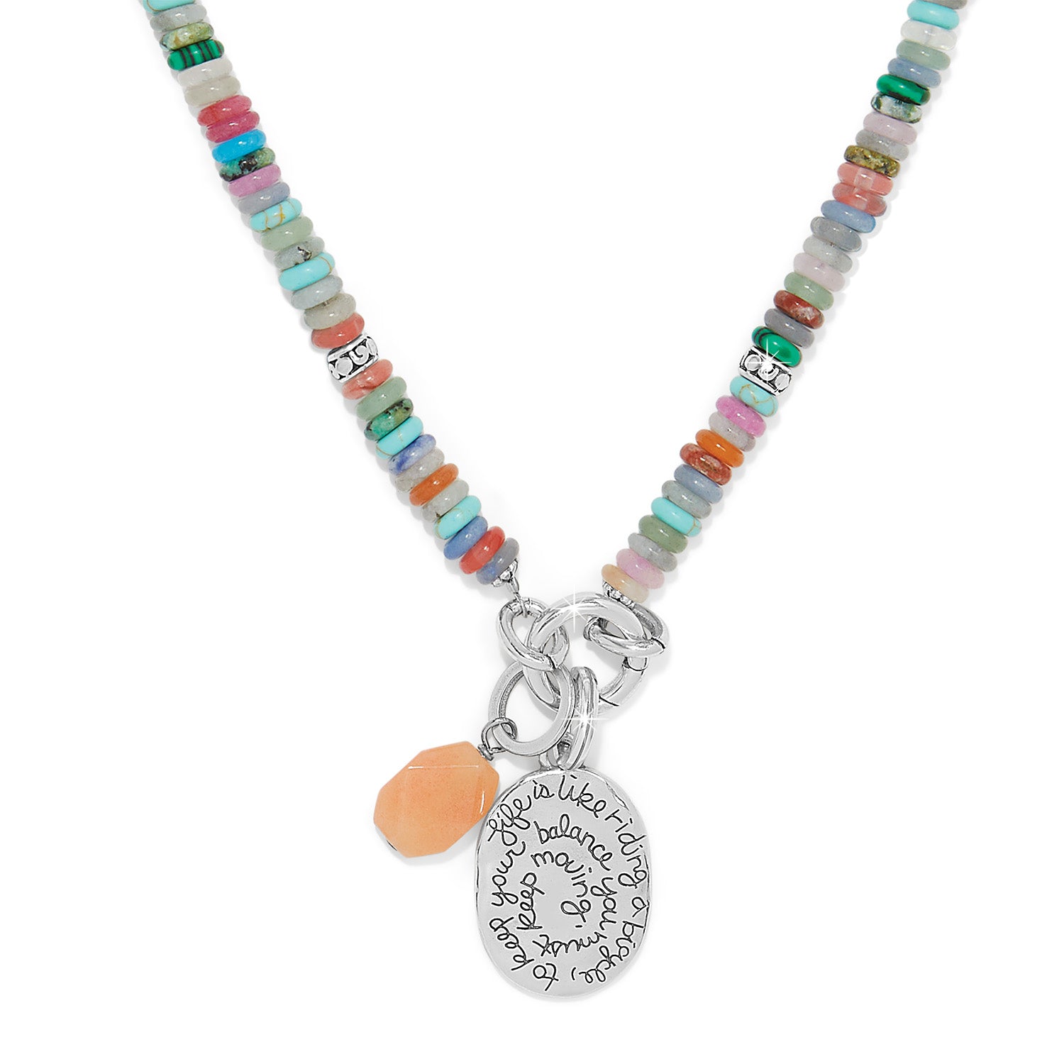 Token Charm Mix Gemstone Necklace