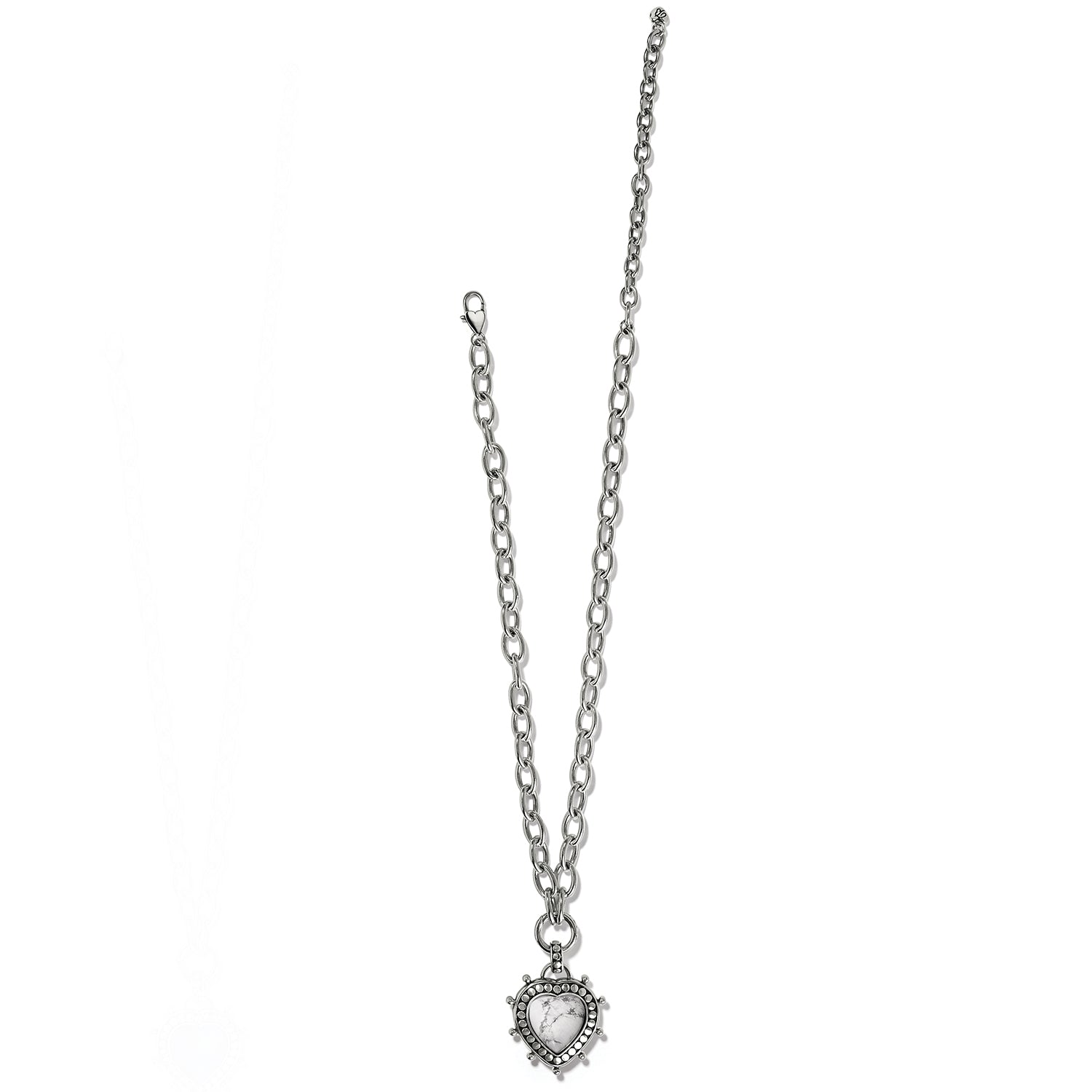 Pebble Dot Hati Howlite Heart Necklace