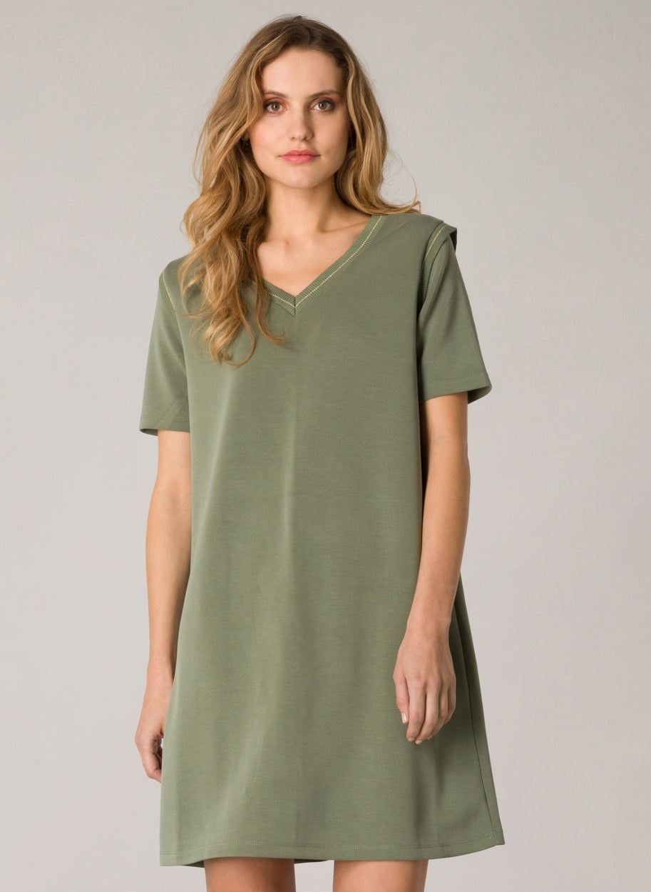 Greyed Army Shirt Dress by YEST