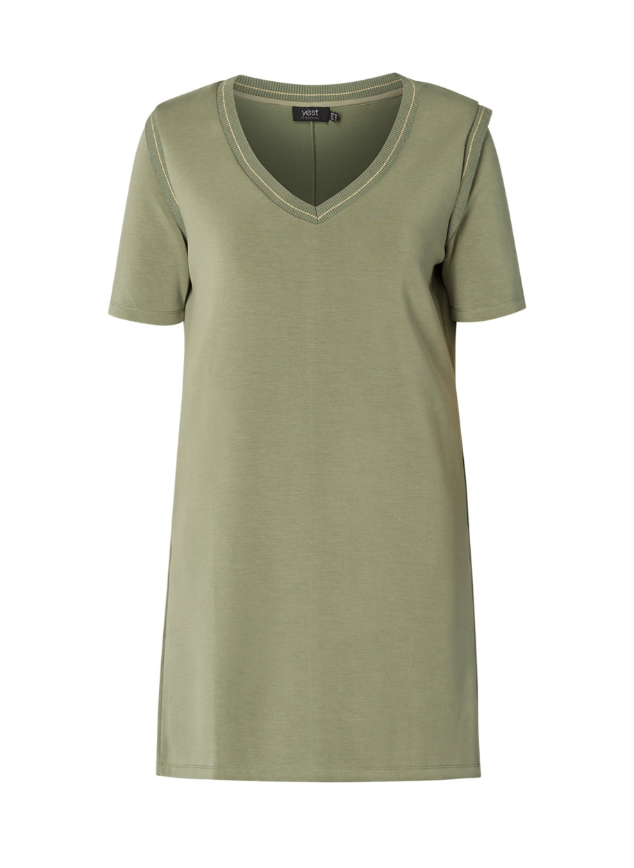 Greyed Army Shirt Dress by YEST