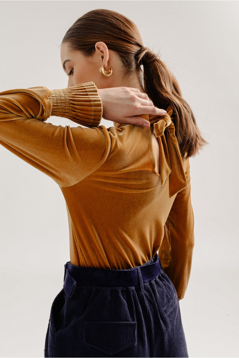 Saffron Velvet Blouse - 1 Medium Left!