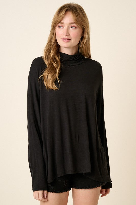 Bamboo Mock Neck Swing Top