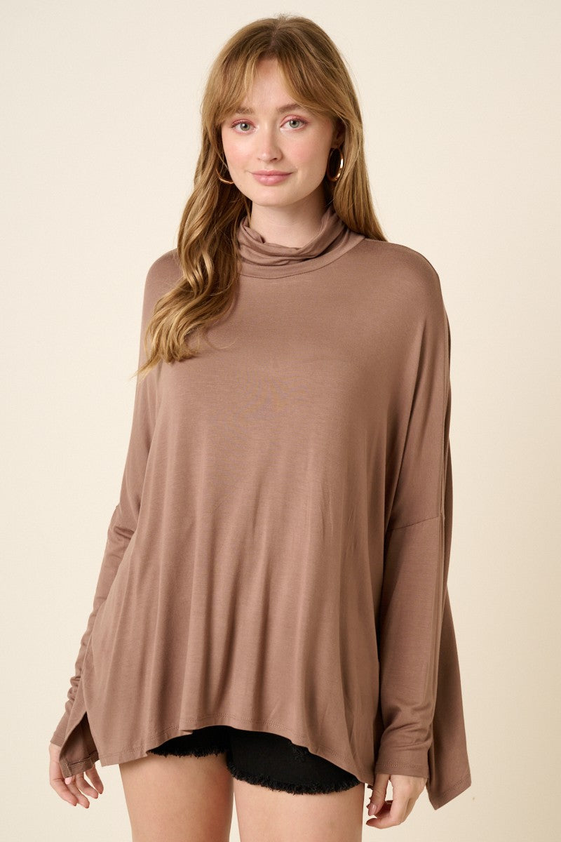Bamboo Mock Neck Swing Top
