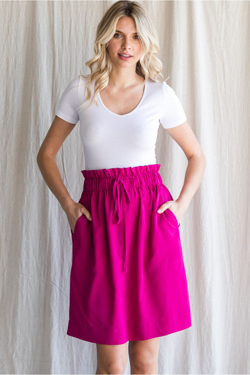 Magenta Straight Skirt