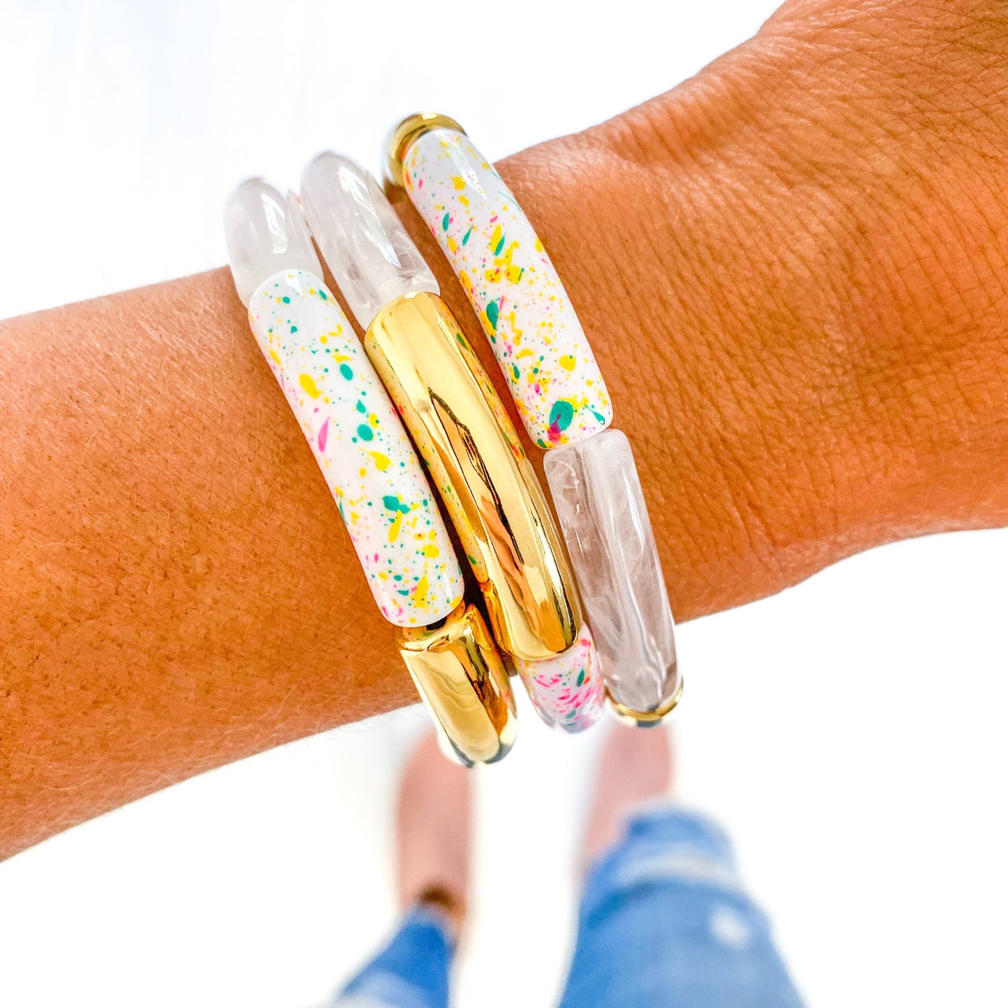 White Confetti Bracelet