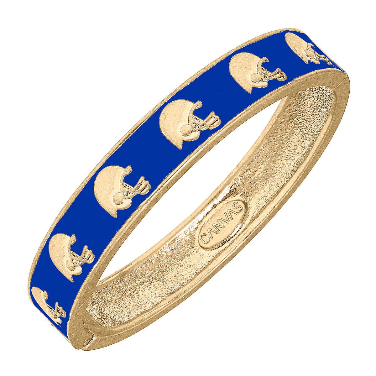 CANVAS Style - Game Day Enamel Football Helmet Hinge Bangle in Blue